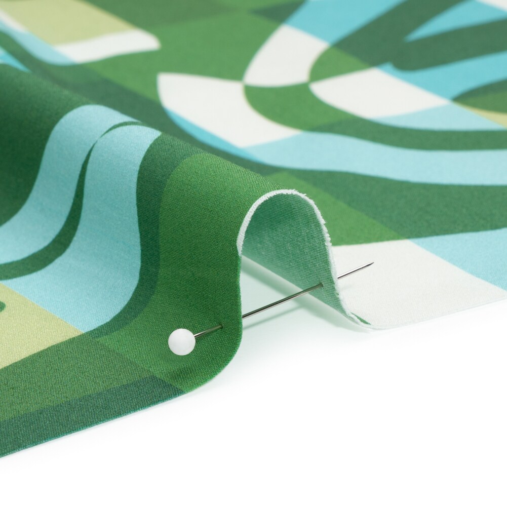 1 Yard Green Game of Haze Stretch Cotton Poplin Fabric