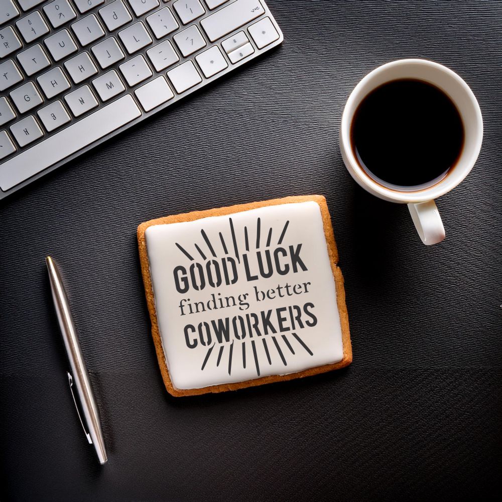 Good Luck Finding Better Coworkers Cookie Stencil