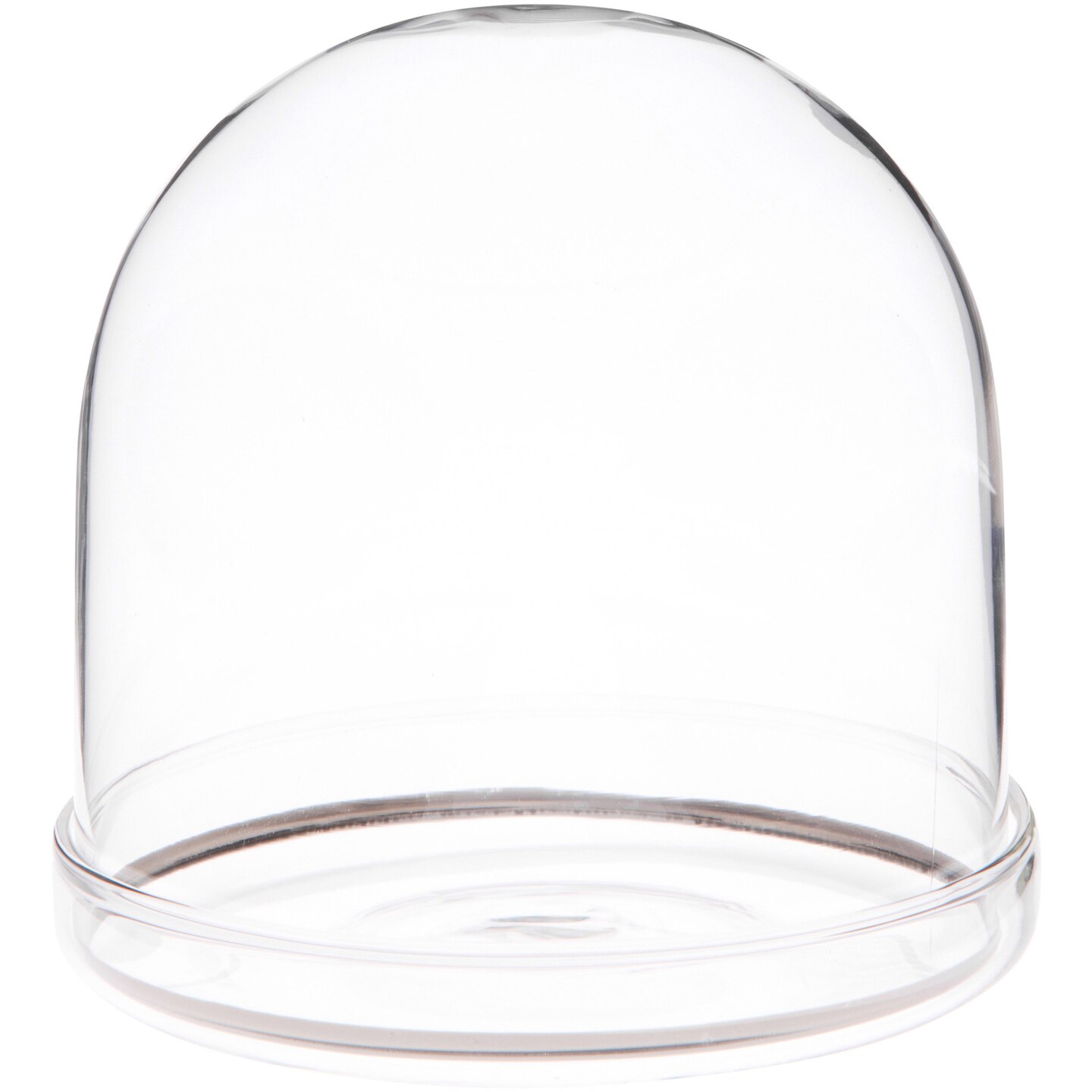 Plymor 4" x 4" Glass Display Dome Cloche with Silver Rim (Clear Glass Tray Base)