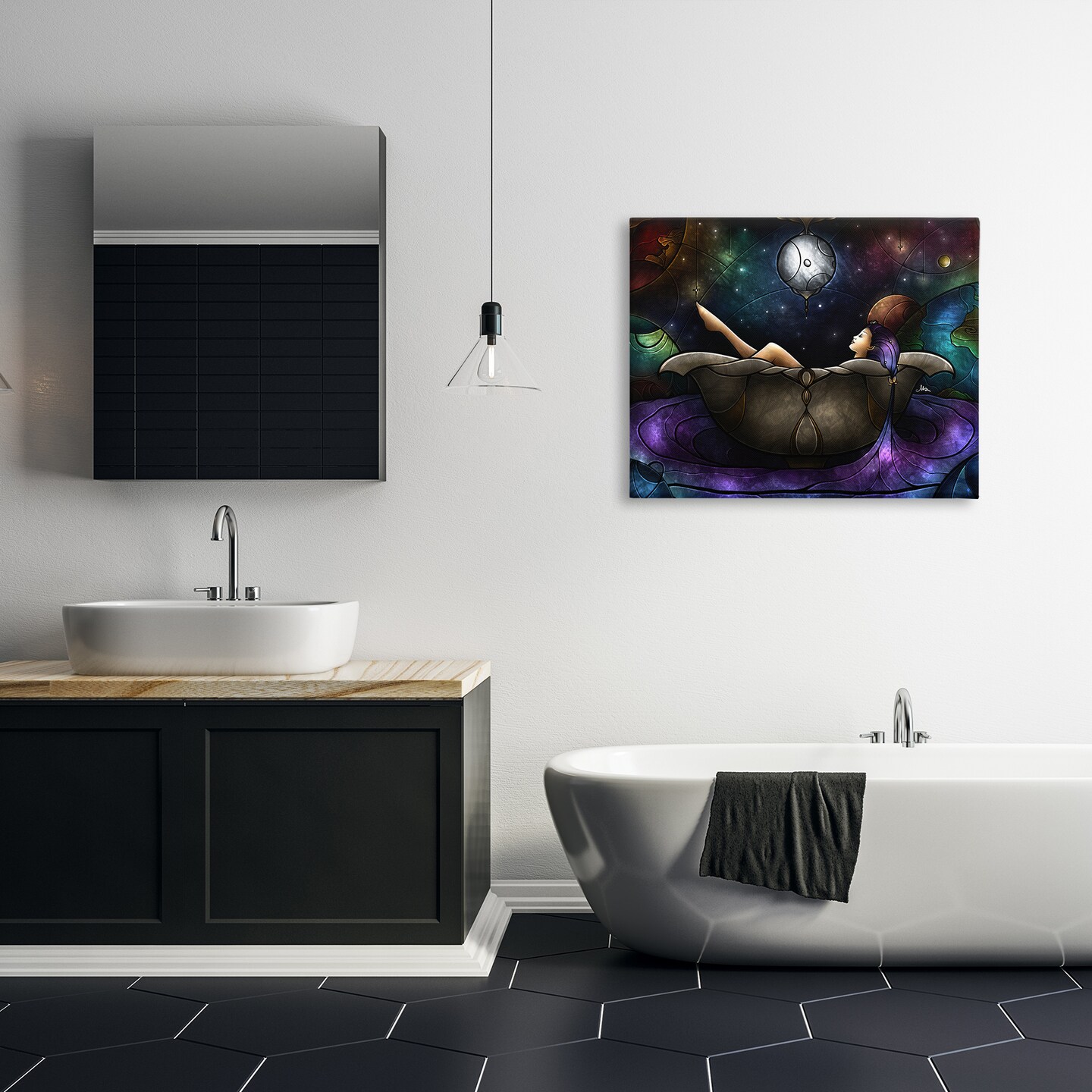 Stupell Industries Bathing Under Moonlight Canvas Design by Mandie Manzano