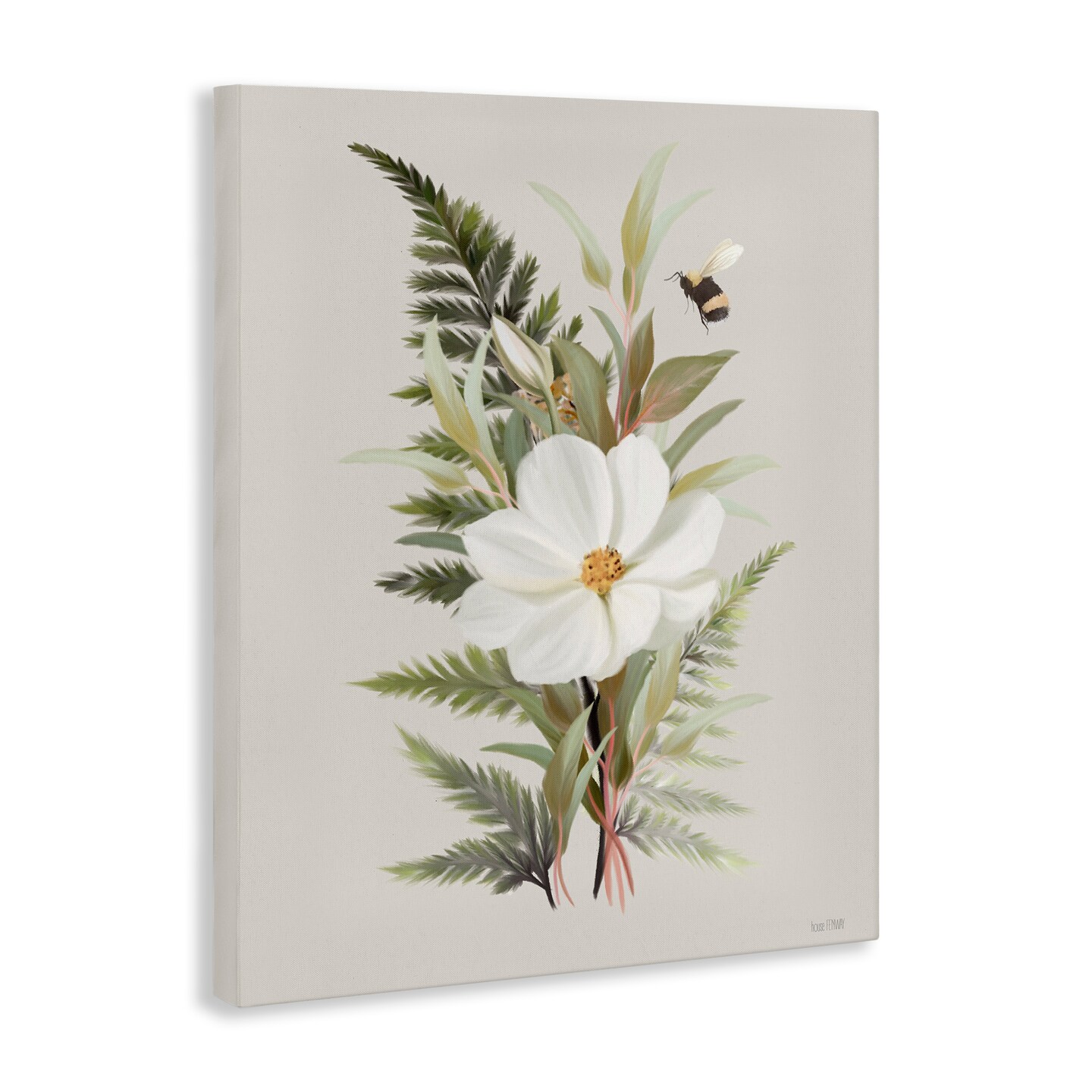 Stupell Industries Bumble Bee &#x26; Flower Canvas Design by House Fenway
