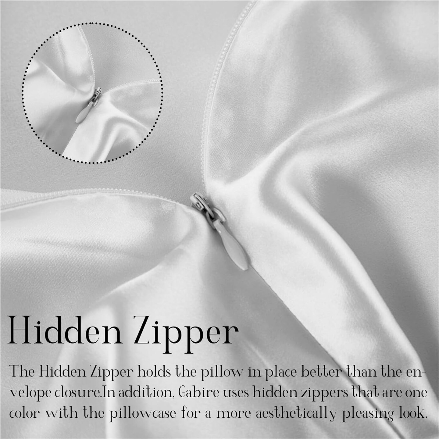Silk Pillow Cases Set of 2, Both Sides Real Silk Pillowcase for Hair and Skin Prevent Acne Pillowcase Organic Silk Pillowcase 2 Pack with Hidden Zipper, White, Standard (20&#x22;&#xD7;26&#x22;)