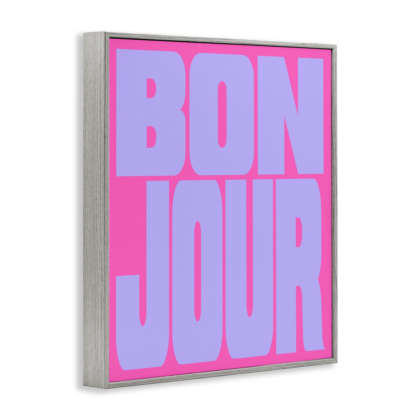 Stupell Industries Bonjour Pink & Blue Framed Giclee Design by House of Lulu