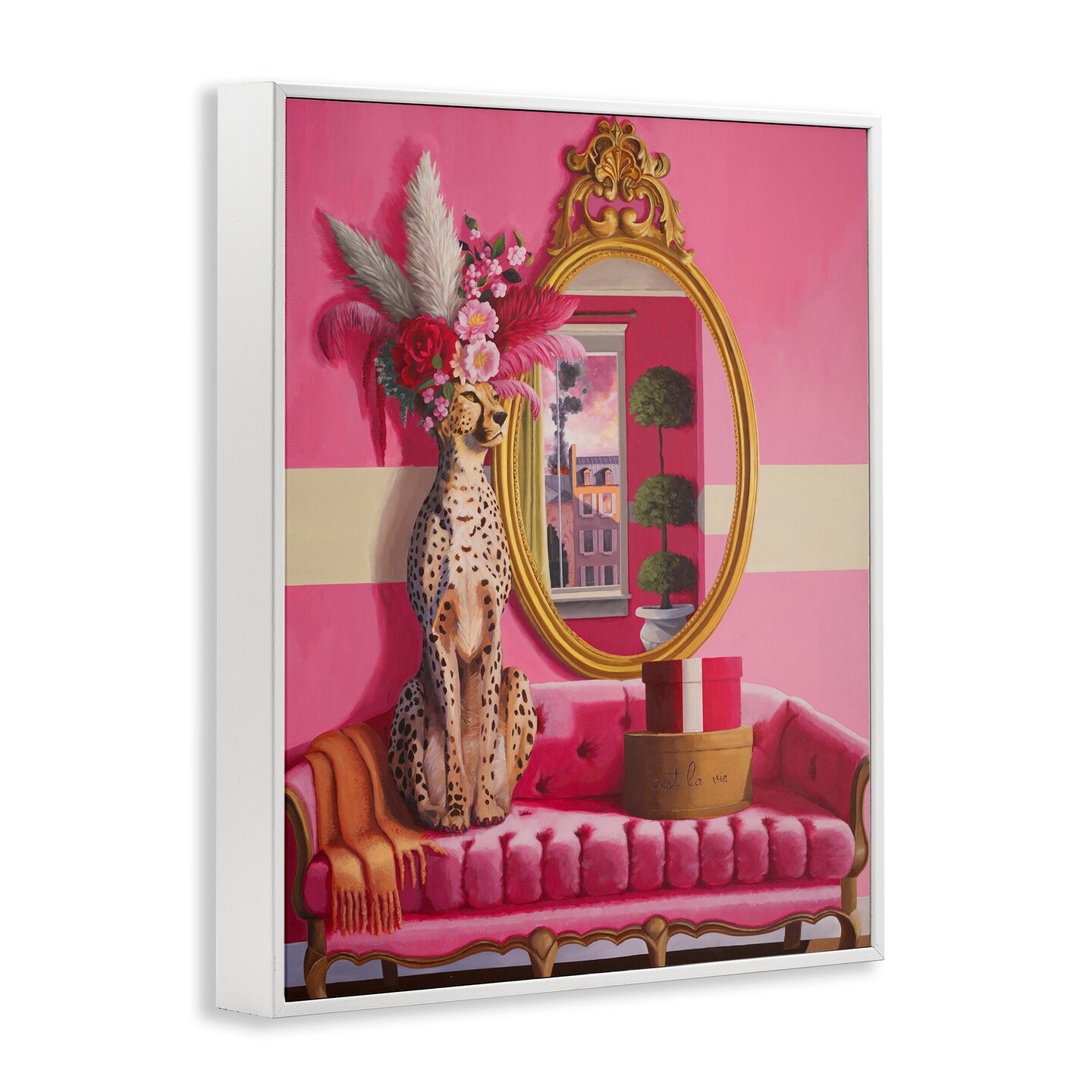 Stupell Industries Sophisticated Leopard on Couch Framed Giclee Design by Heather Gauthier