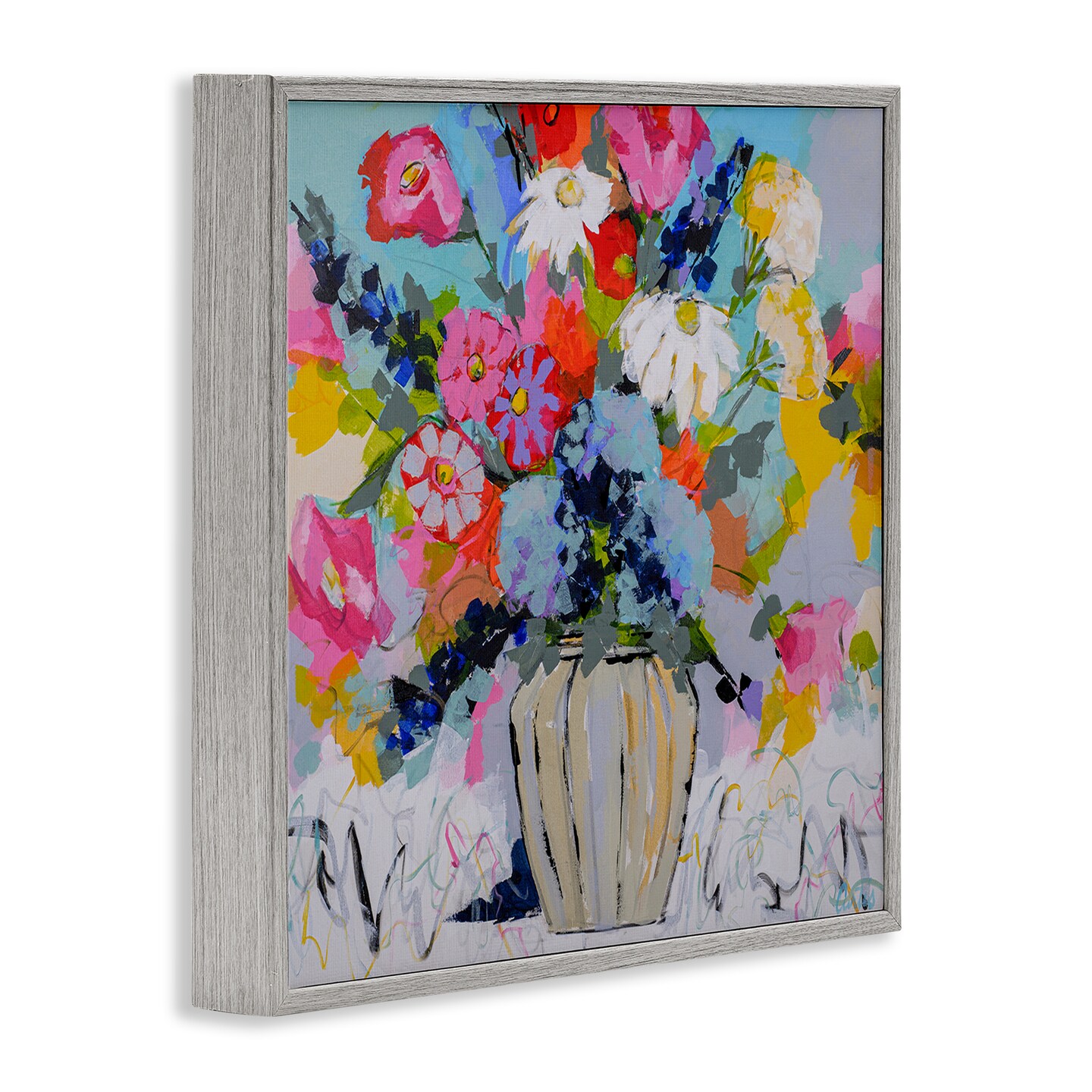 Stupell Industries Modern Bright Bouquet Framed Giclee Design by Joan Curtis