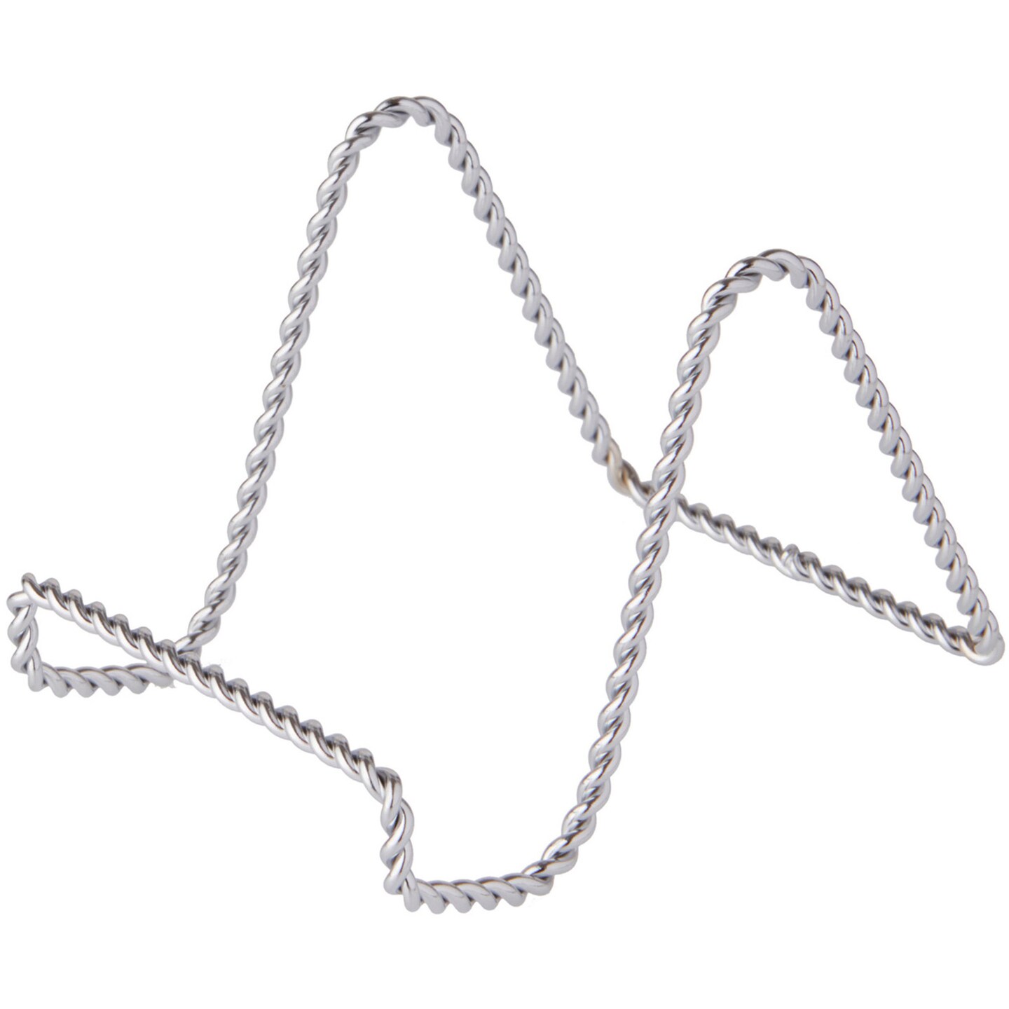 Bard&#x27;s Twisted Silver Wire Easel Stand, 3&#x22; H x 3&#x22; W x 4.5&#x22; D