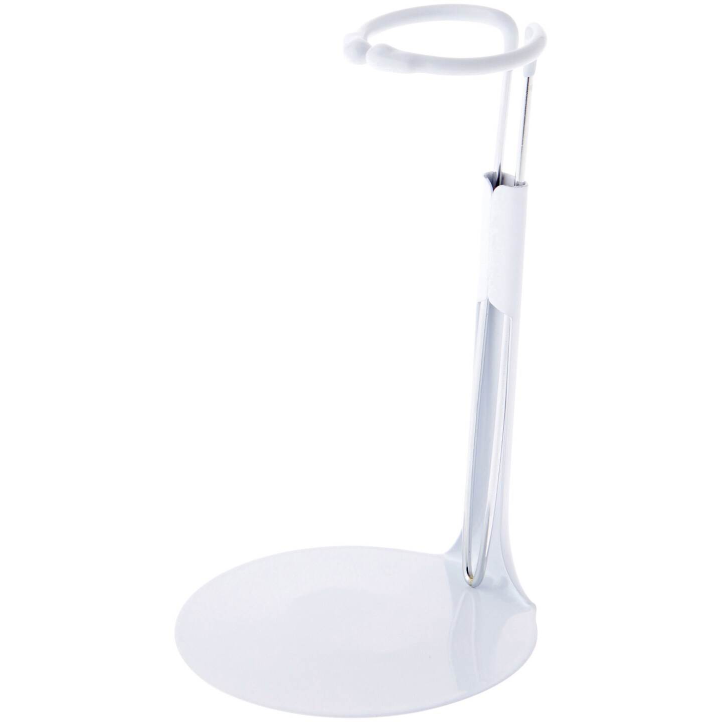 Bard&#x27;s 792W White Adjustable Doll Stand, fits 9 to 11.5 inch Dolls, waist width adjusts from 1.25 to 2 inches
