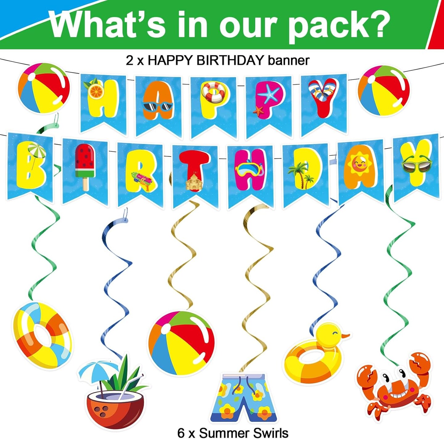 184pcs Summer Beach Ball Party Supplies Set Includes Plates Napkins Cups Tablecloth Swirls Banner Tableware Kit Dispose Summer Pool Birthday Decorations
