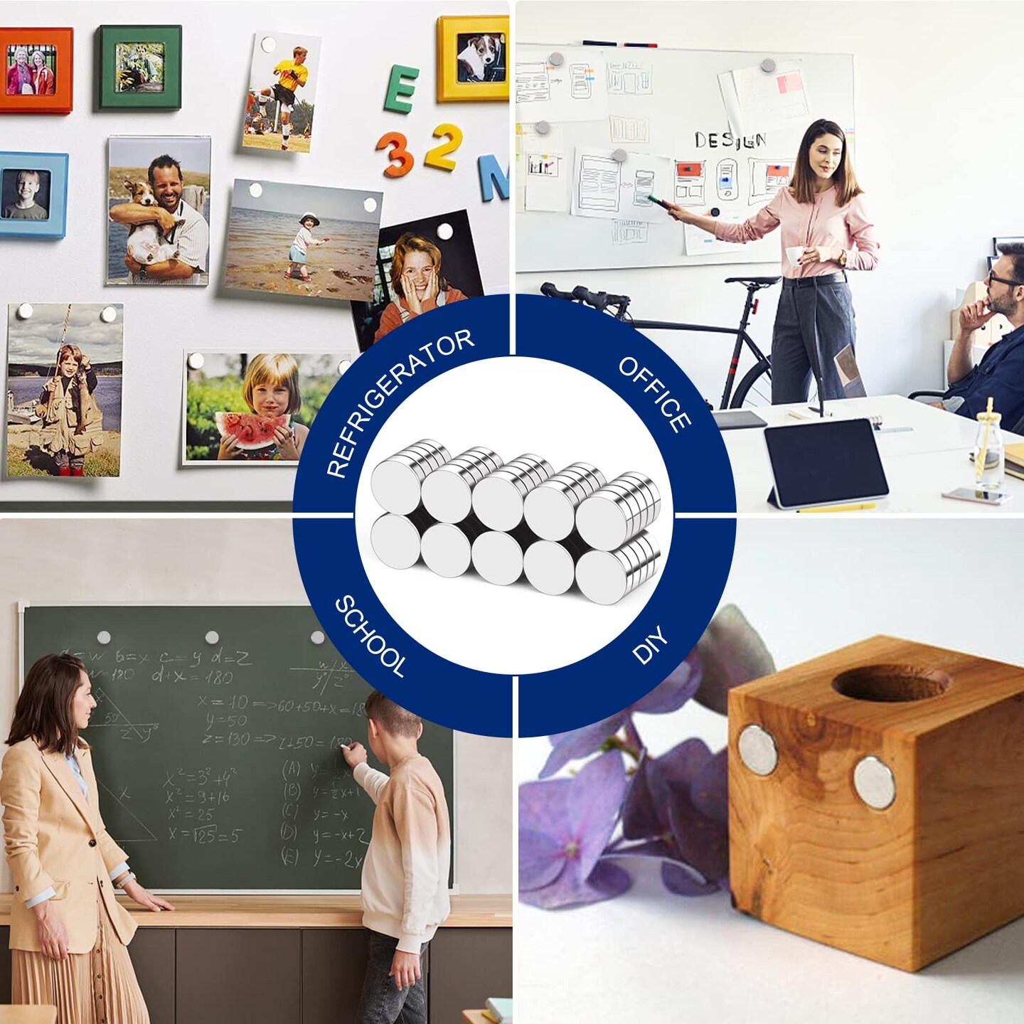 DIYMAG Magnets, 80Pcs Small Round Fridge Magnets for Whiteboard, Multi-Use Tiny Neodymium Office Magnet for Crafts, Refrigerator, Dry Erase Board Magnet