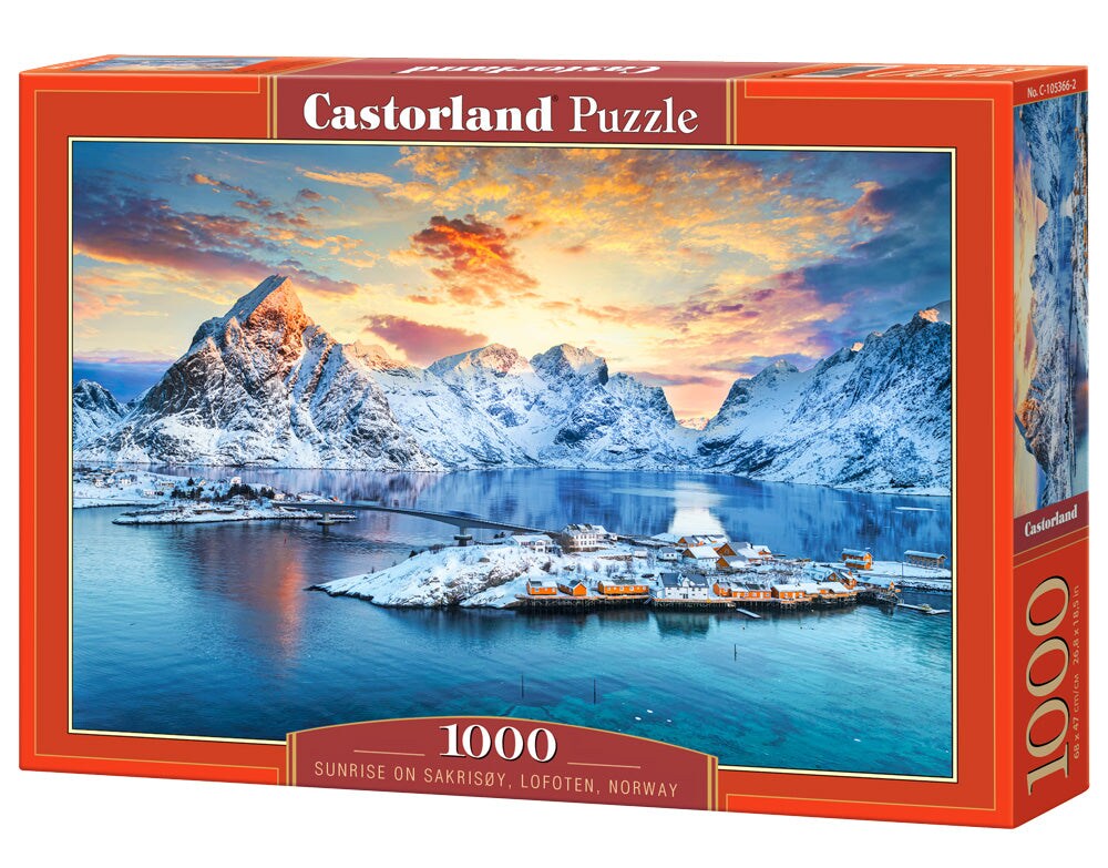 1000 Piece Jigsaw Puzzle, Sunrise on Sakrisøy, Lofoten, Norway