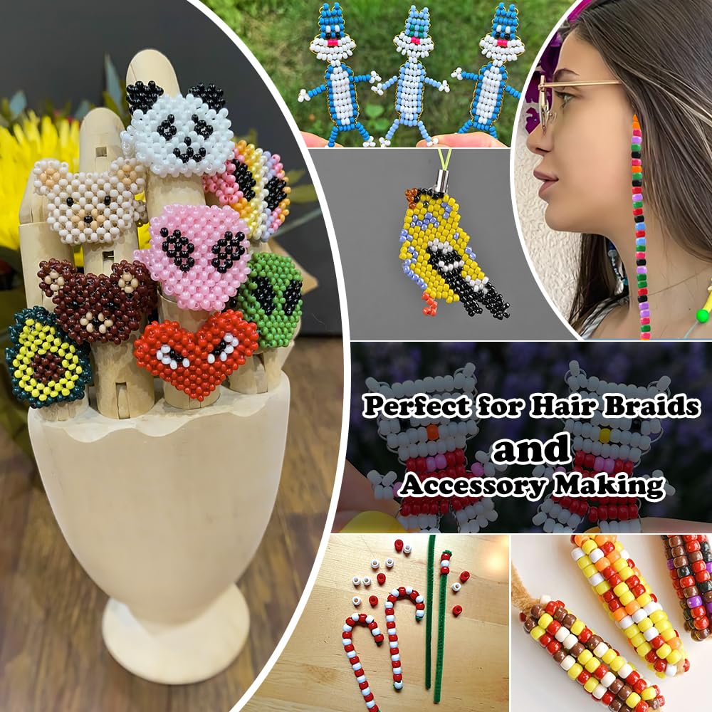 QPIXVB 1100pcs Pony Beads,Craft Beads,Hair Beads,Halloween Beads for Bracelets,Christmas Beads,Small Bulk Beads,Beads & Bead Assortments,Bracelet Beads,Kandi Bracelet,Cuentas para Pulseras