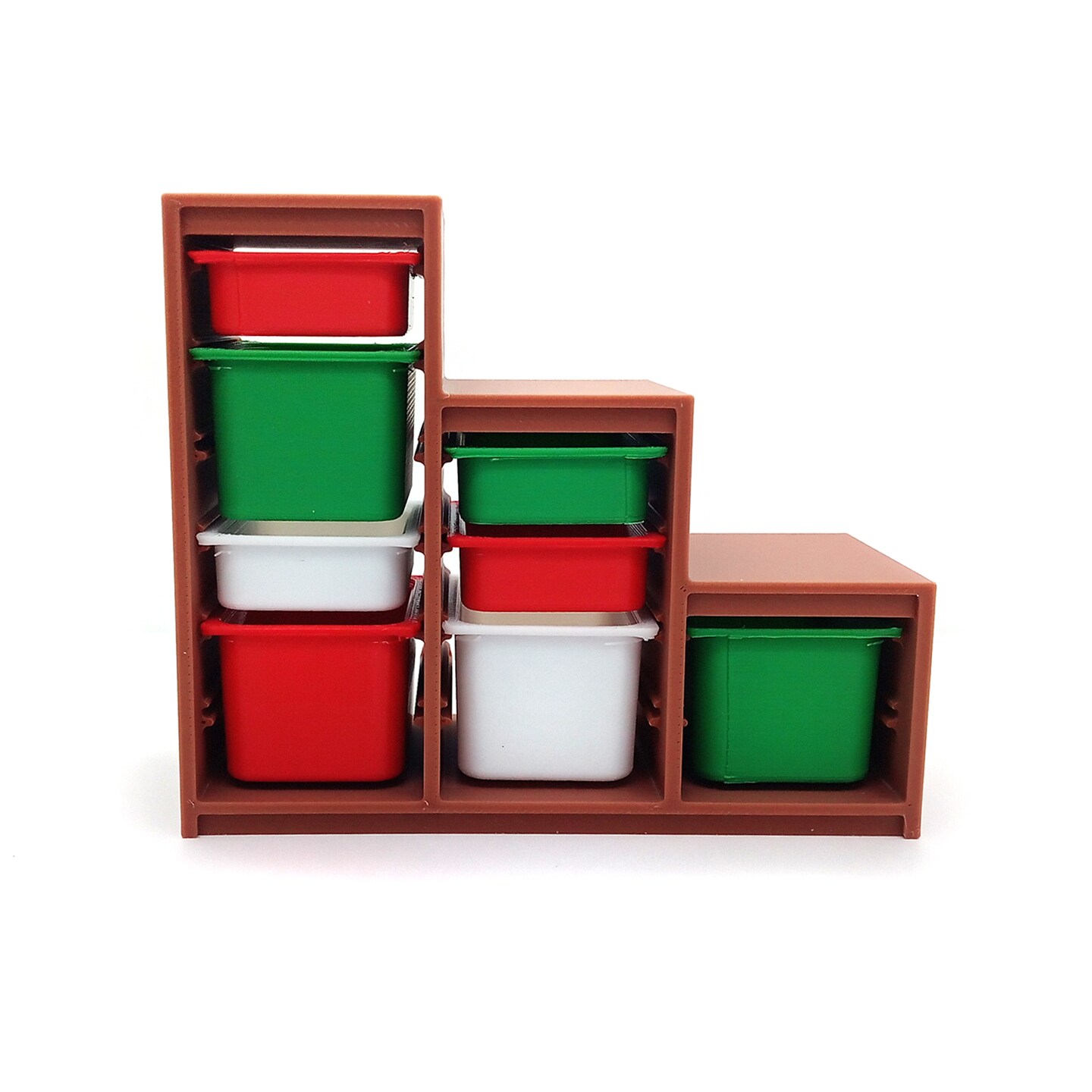 Miniature Christmas Storage Shelf with Bins, Dollhouse Decor, Adorabilities