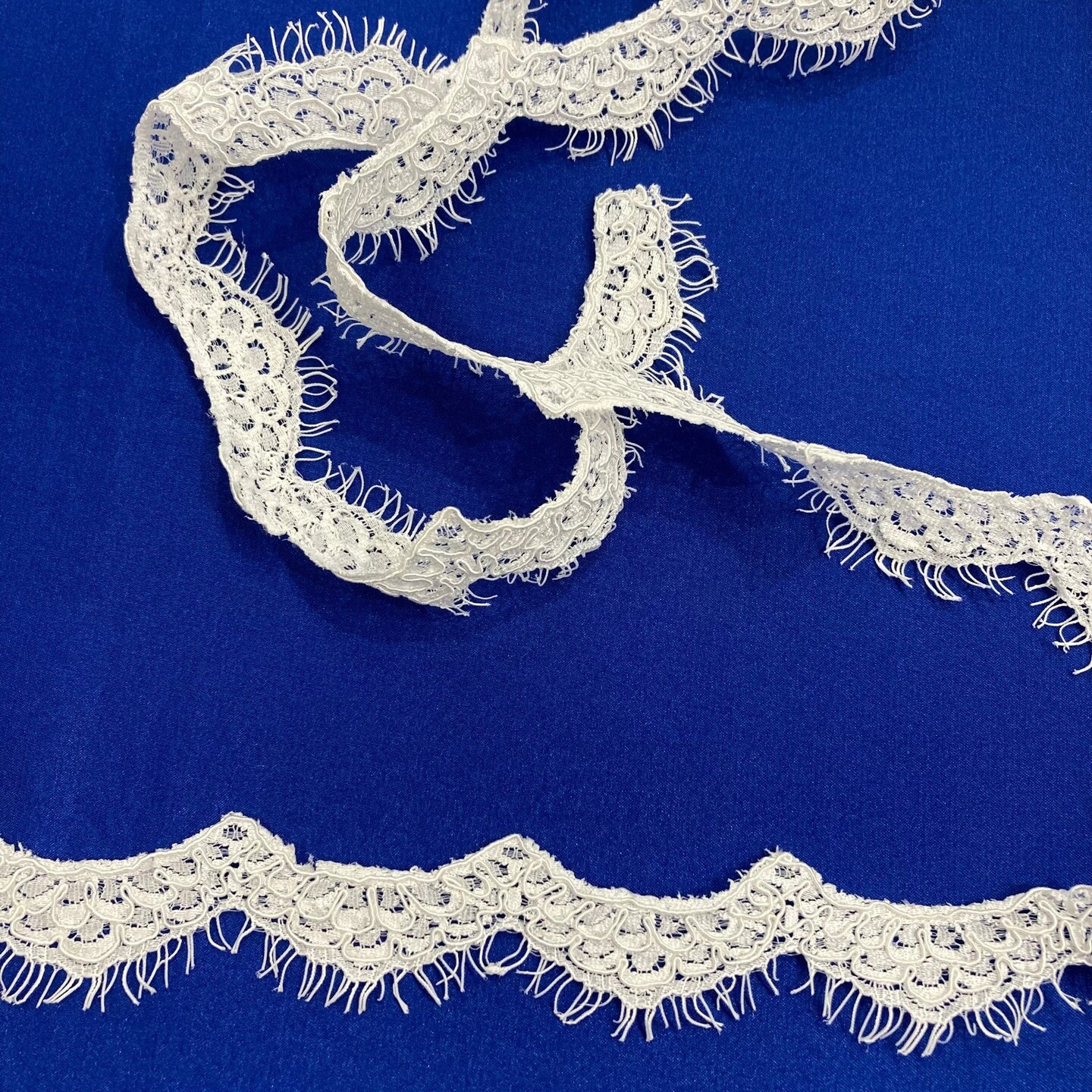 1 Yard Corded Eyelash Lace Trimming on Net Mesh ,1" Wide Decorative Lace Trim for Bridal, Quinceañera & Formalwear