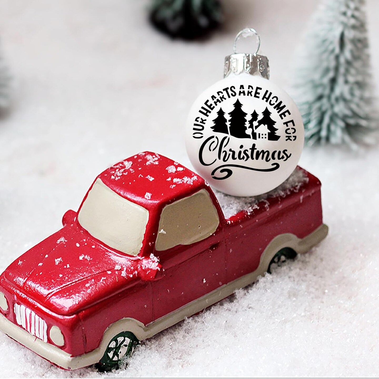 Small Stencils for Painting on Wood Reusable (Christmas Words 3) 3"L x 3"W