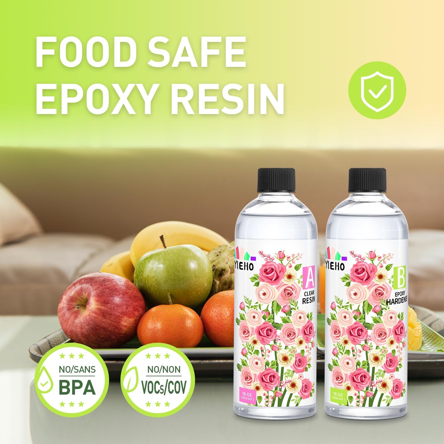 Epoxy Resin 32OZ, Crystal Clear Art Casting Resin and Hardener Hard No Yellowing Resina Epoxica Transparente Perfect for Jewelry Making, DIY, Molds, Crafts (1:1)