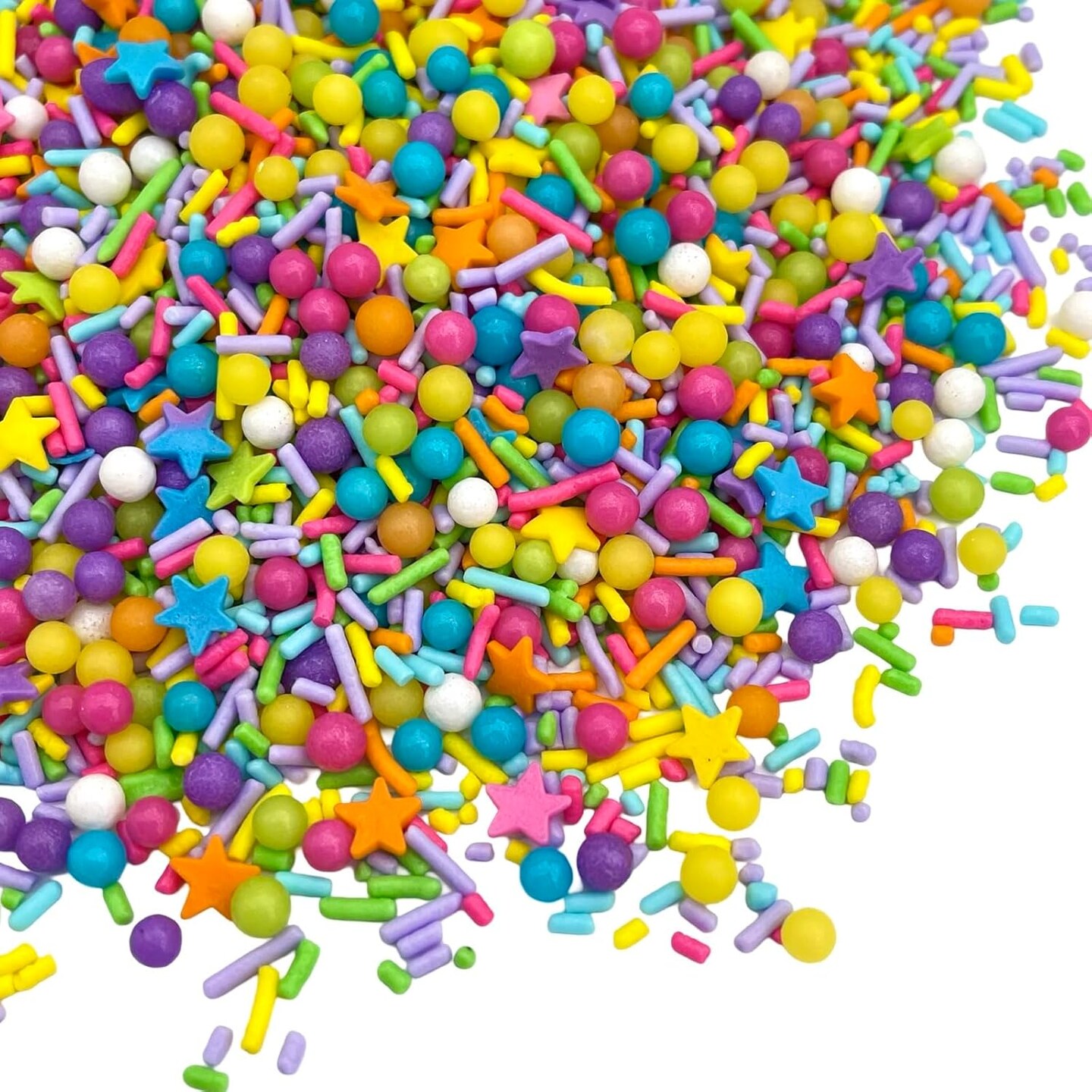 pink sprinkles, valentines, cake sprinkles, gluten free, cookies, chocolate, fondant, princess topping, ice cream, edible, dessert decoration (Rainbow)
