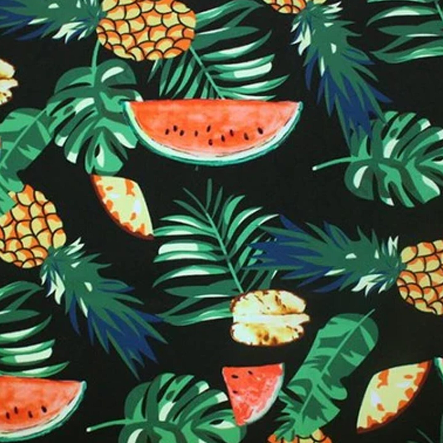 82% Nylon & 18% Spandex Fruity Leaves Printed Spandex Fabric 55/56” Width