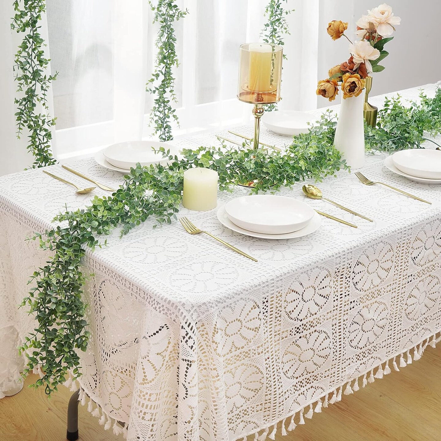 2 Packs Eucalyptus Garland, 12FT Faux Eucalyptus Greenery Garland, Artificial Eucalyptus Leaves Vine, Fake Hanging Eucalyptus Garlands Wedding Backdrop Arch Wall Table Party Decor (Grey Green)