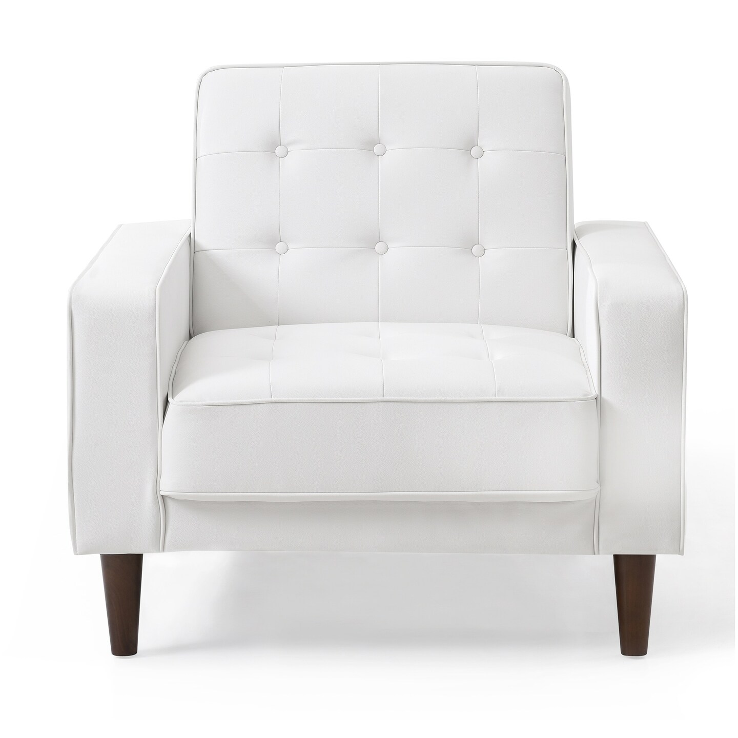 Contemporary Home Living Tufted Accent Chair with Sleeper Conversion - 36&#x22; - White