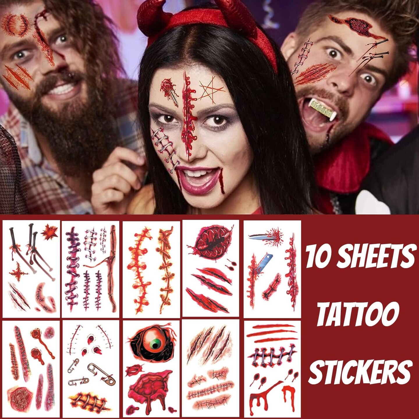 188PCS Halloween Window Clings - 9 Sheets