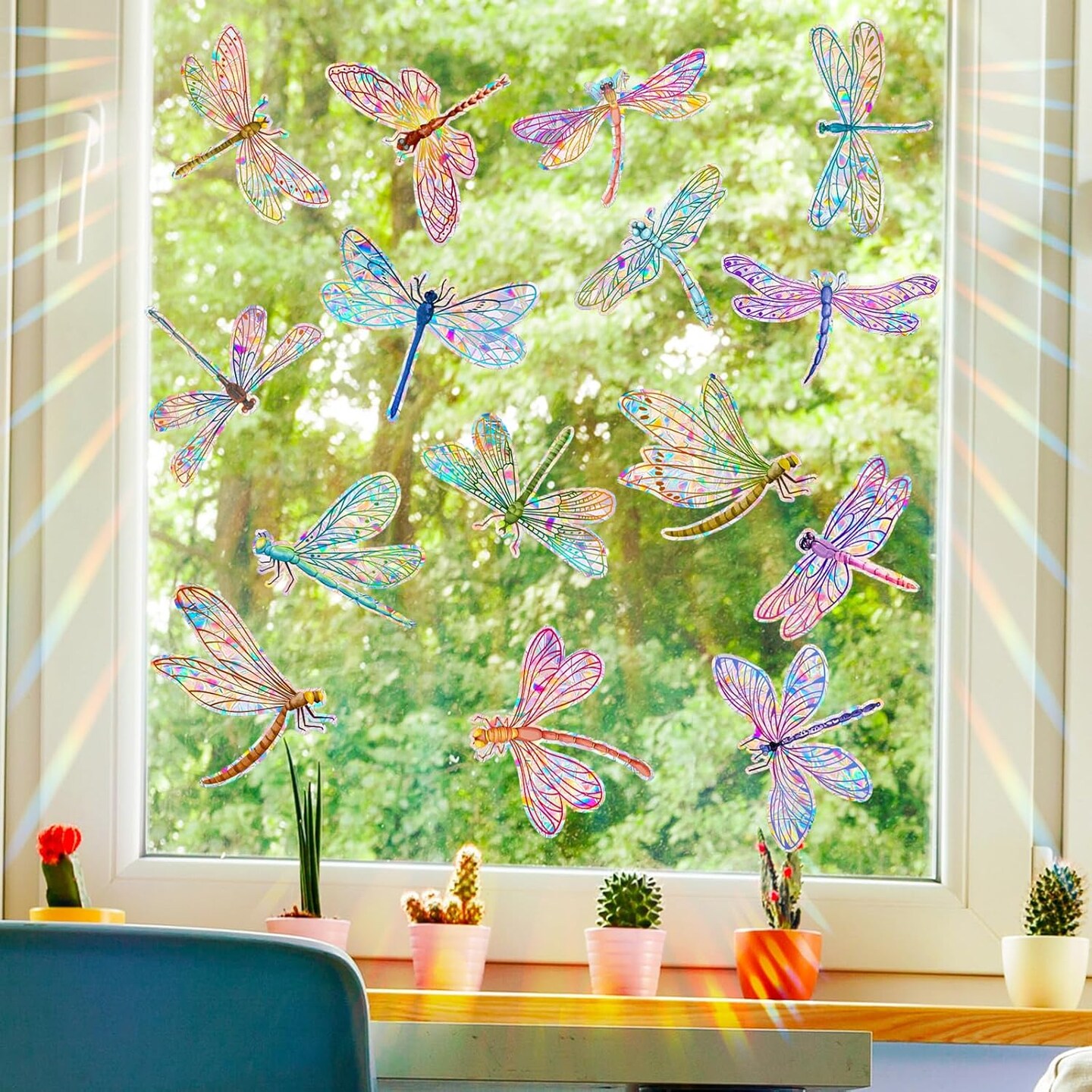 Dragonfly Window Clings for Glass Windows, Bird Anti Collision Window Stickers