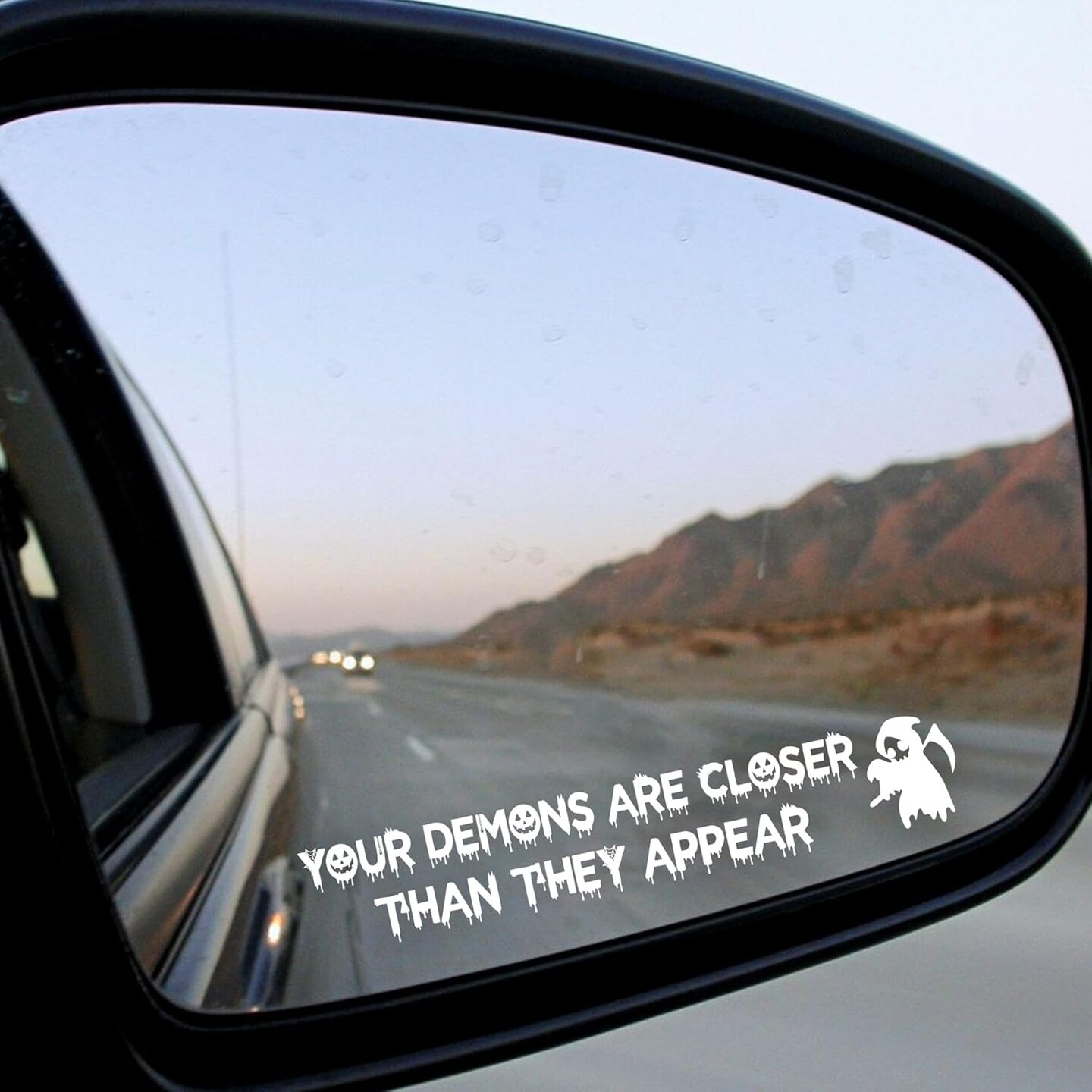 2 pcs Demons White Halloween Vanity Mirror Decals