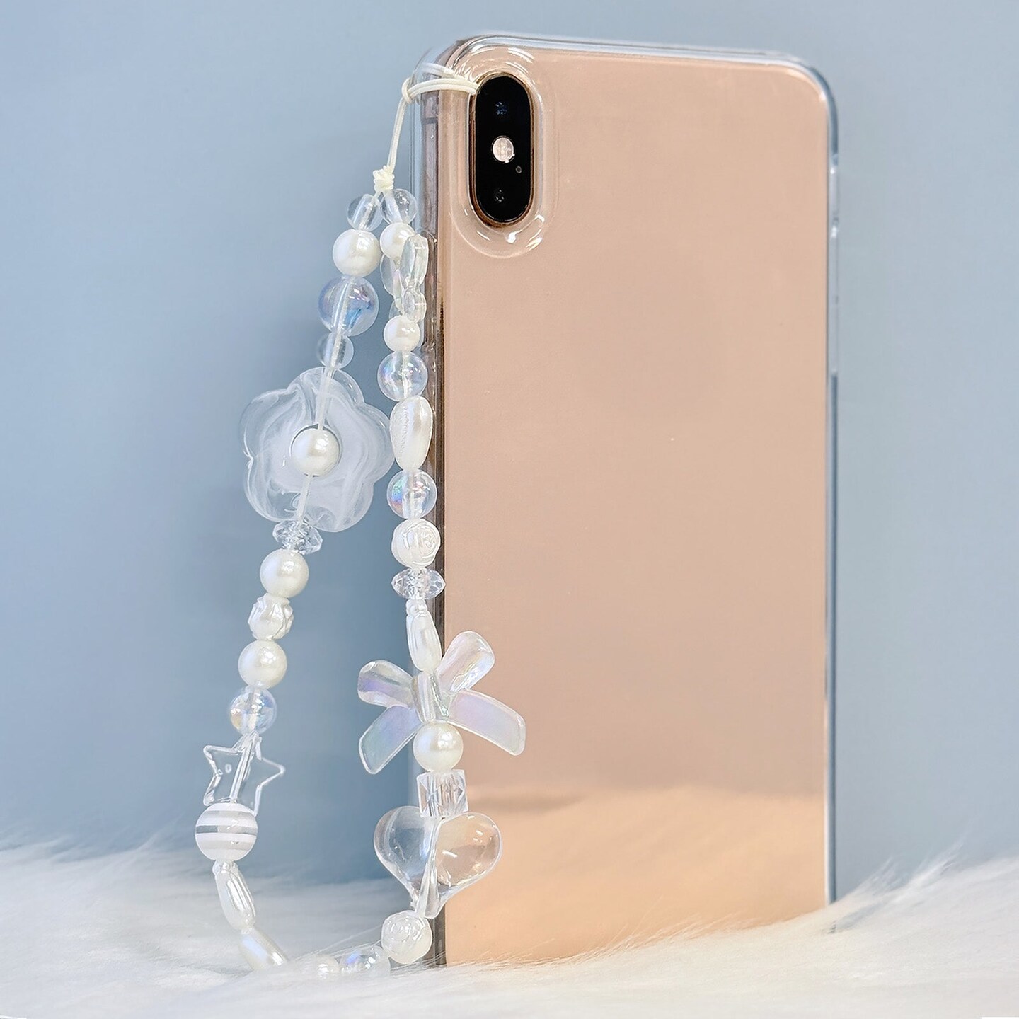 Wrapables Charms and Beads Cell Phone Wrist Strap, Keychain, Bag Charm (Set of 2), Bows and Pearls