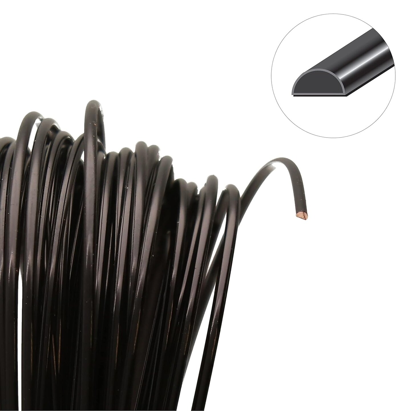The Beadsmith Half-Round Craft Wire - Wire Elements - Medium Temper - 21 Gauge, 7 Yard Coil - Black Color - Beading Wire Used for Jewelry Making, Wire Wrapping, and Other DIY Arts &#x26; Crafts
