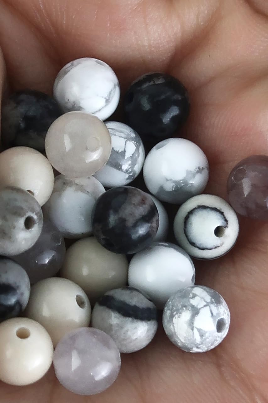 1200pcs 6mm Natural Round Stone Beads,Multiolor Crystal Energy Stone,Loose Gemstone Accessories Hole Size 1mm