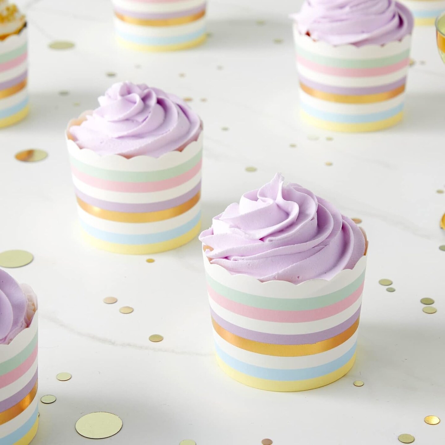 50-Pack Pastel Cupcake Liners (2.2 In) - Large Paper Baking Cups for Birthdays, Bake Sales, Bridal Showers, Home Baking - Cupcake Wrappers