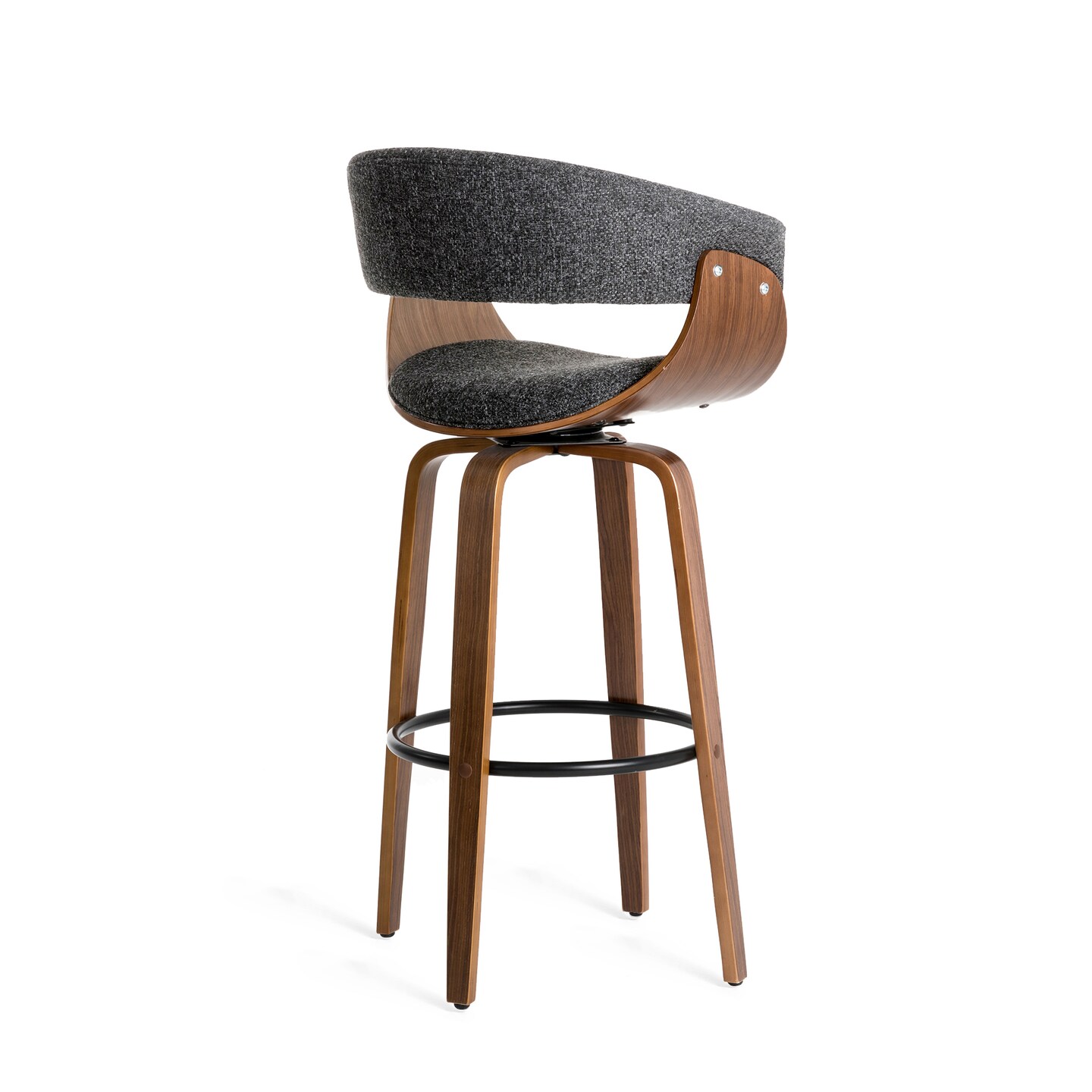 Set of 2/4 Modern Counter & Bar Height Wooden Swivel Bar Stools