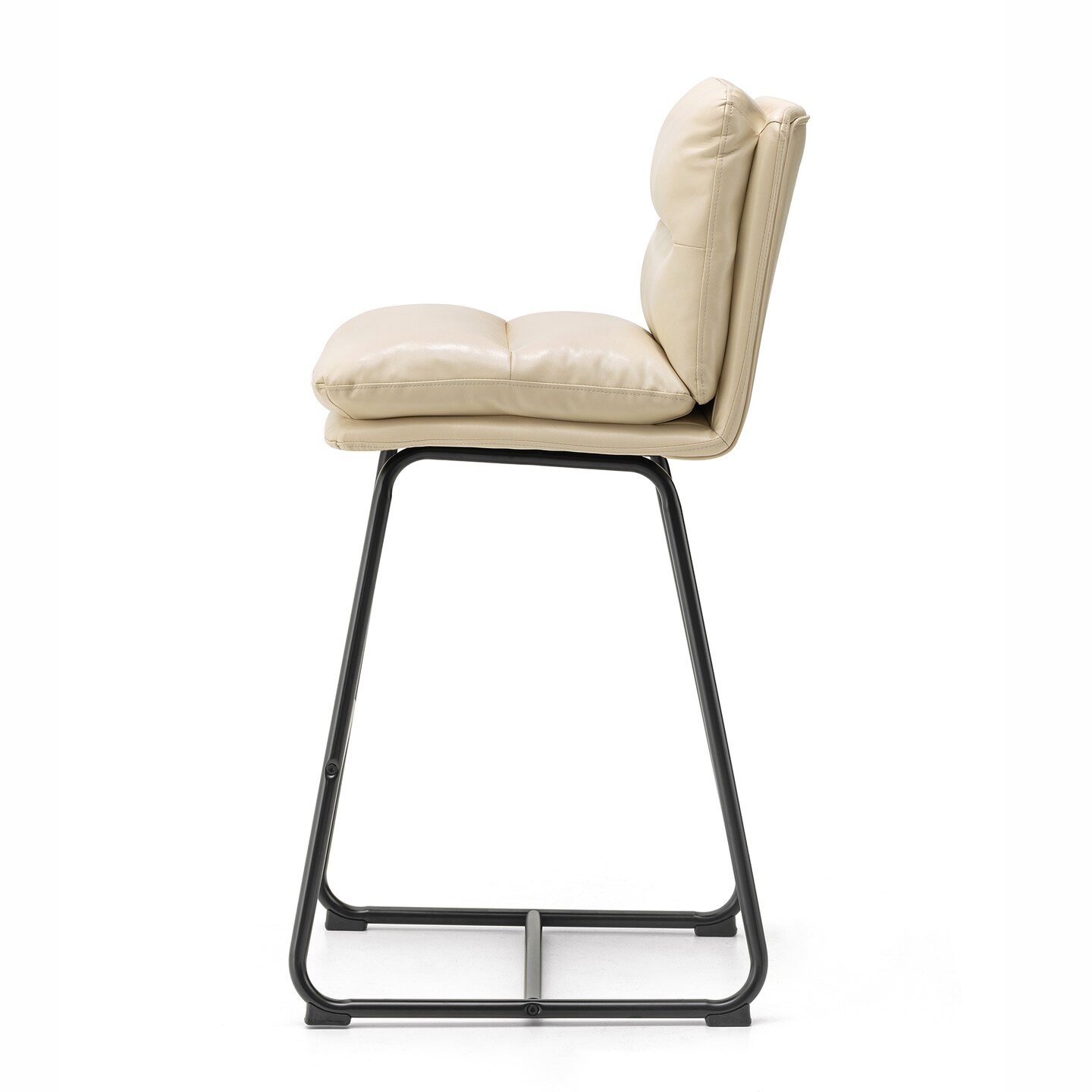 Set of 2/4 Modern Thick Leatherette Bar Stool with Metal Legs