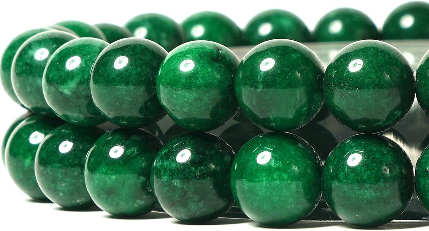 10MM Natural Stone Beads Round Loose Beads Gemstone for Jewelry Making with Crystal Stretch Cord