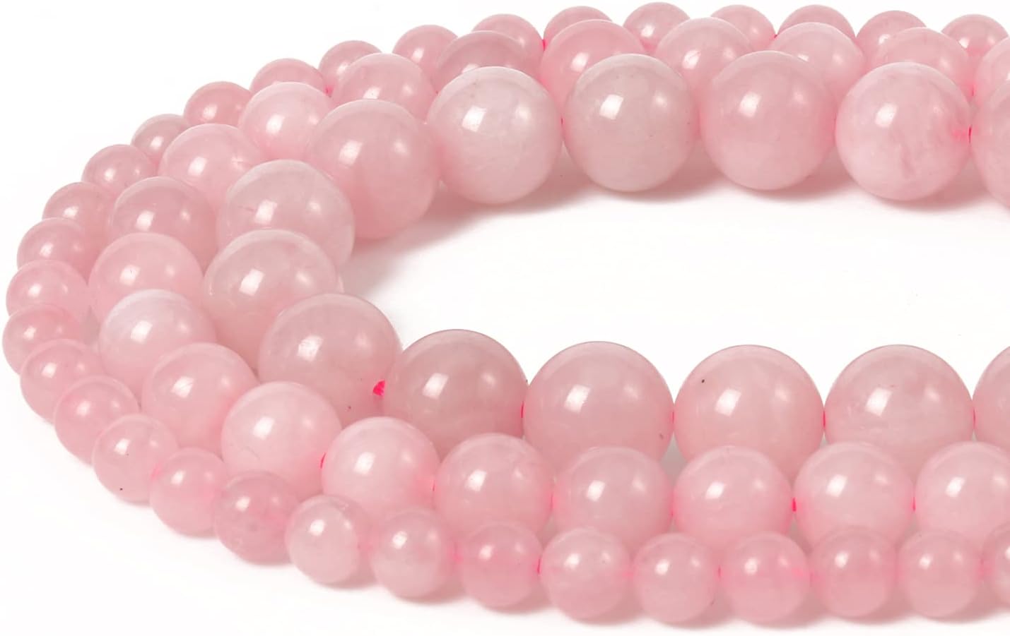 45pcs 8mm Natural Stone Beads Rose Quartz Beads Crystal Gemstone for Jewelry Making