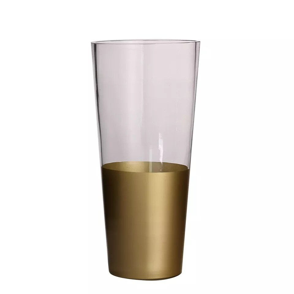 4 pcs 12&#x22; tall Clear with Gold Spray Glass Bottles Vases Wedding Centerpieces
