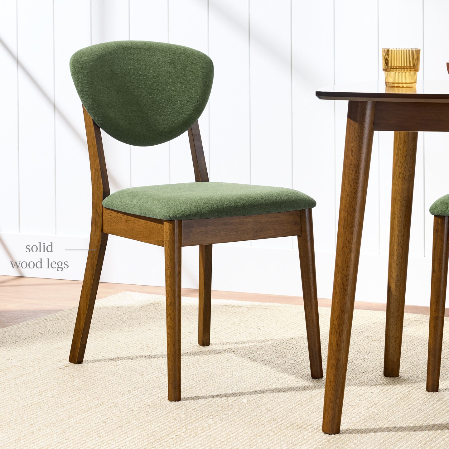 Best Choice Products 2-Piece Mid-Century Modern Wood & Upholstered Dining Chair Set