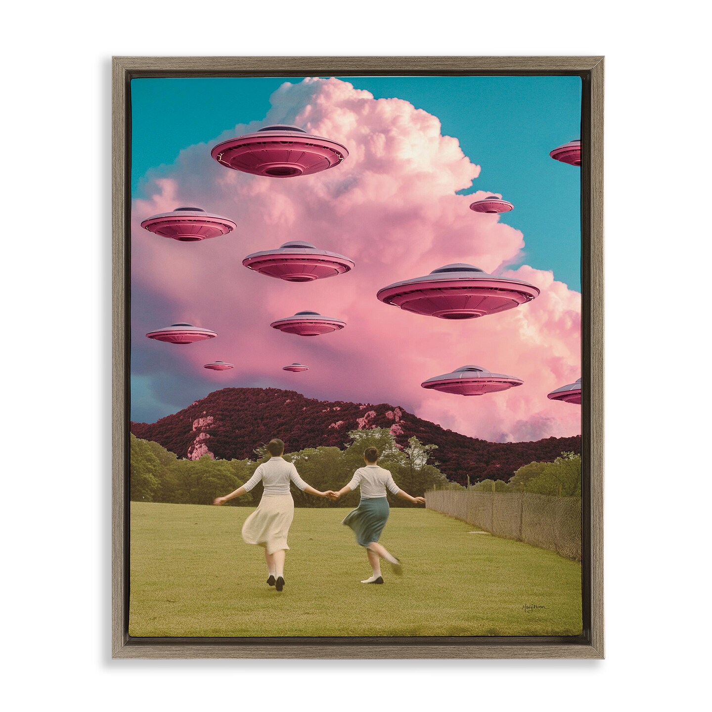 Stupell Industries Pick Me Alien Invasion Floater Framed Canvas Wall Art Design by Mary Urban