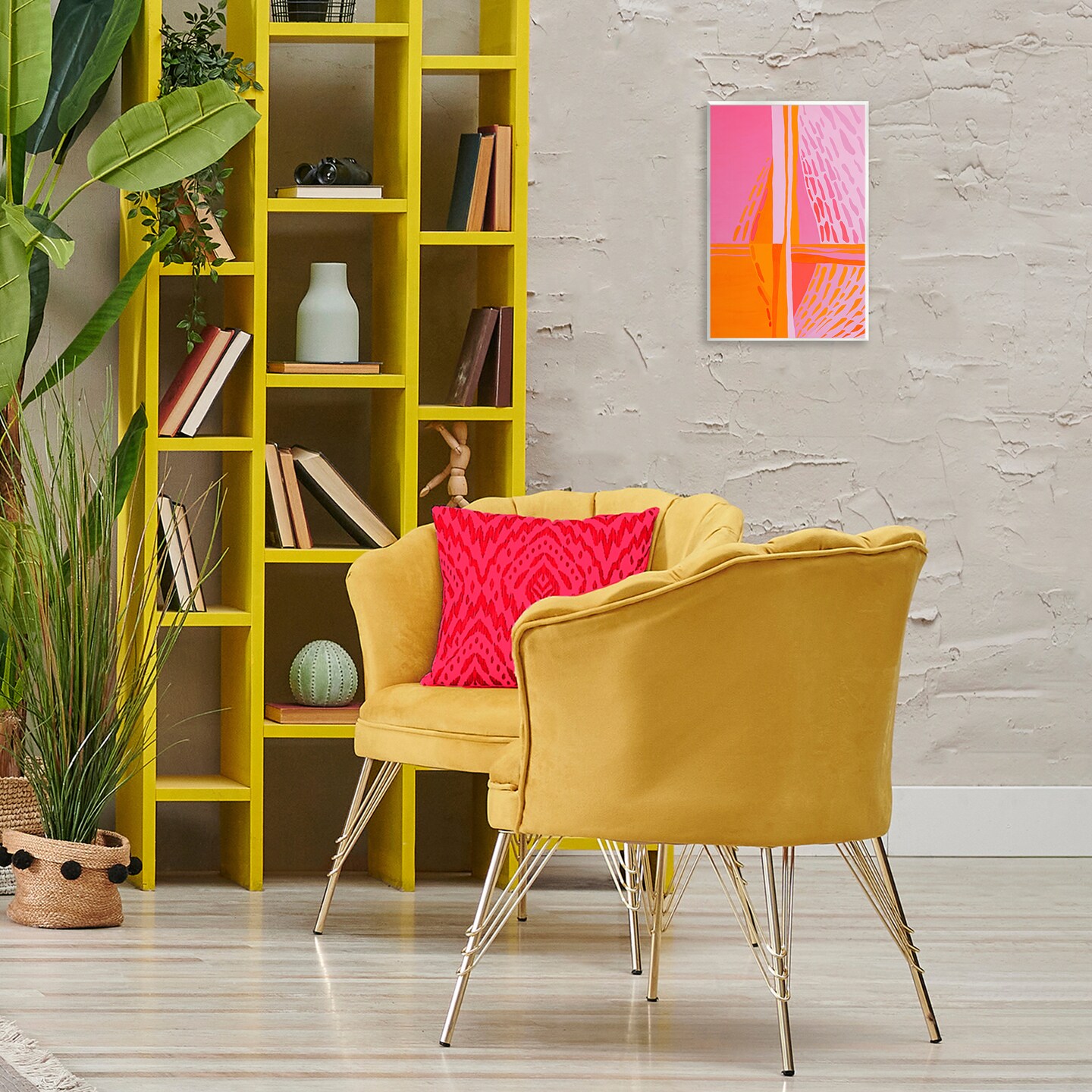 Stupell Industries Centric Orange & Pink Wall Plaque Art Design by Incado