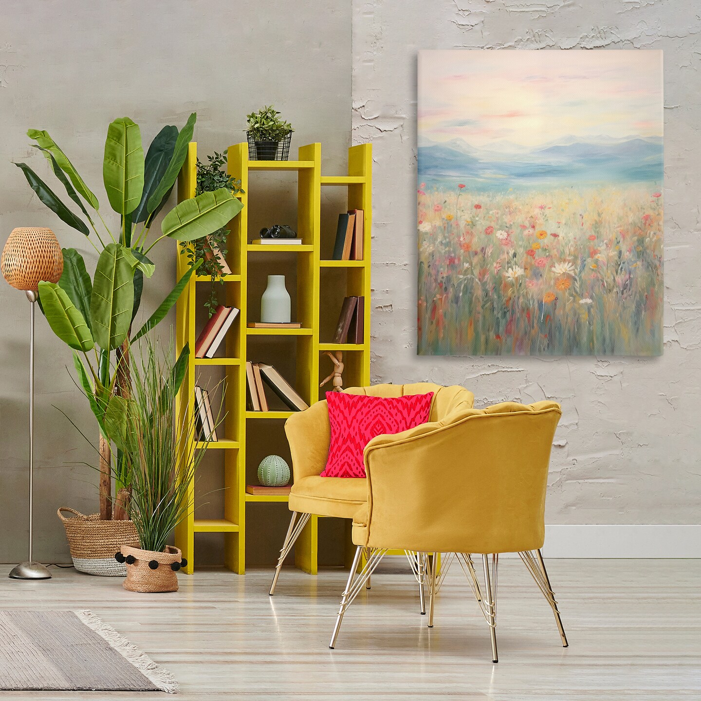 Stupell Industries Spring Floral Mountain Meadow Canvas Wall Art Design by Arlington Prints