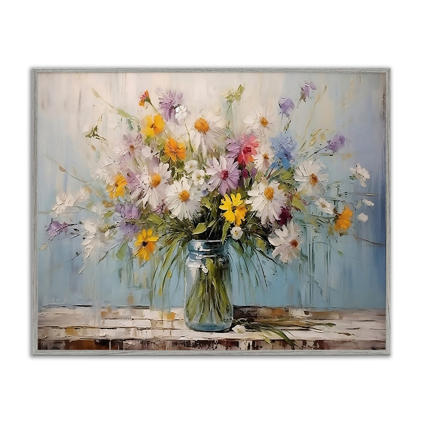 Stupell Industries Wildflower Bouquet in Jar Framed Giclee Wall Art Design by Franklyn Gregory