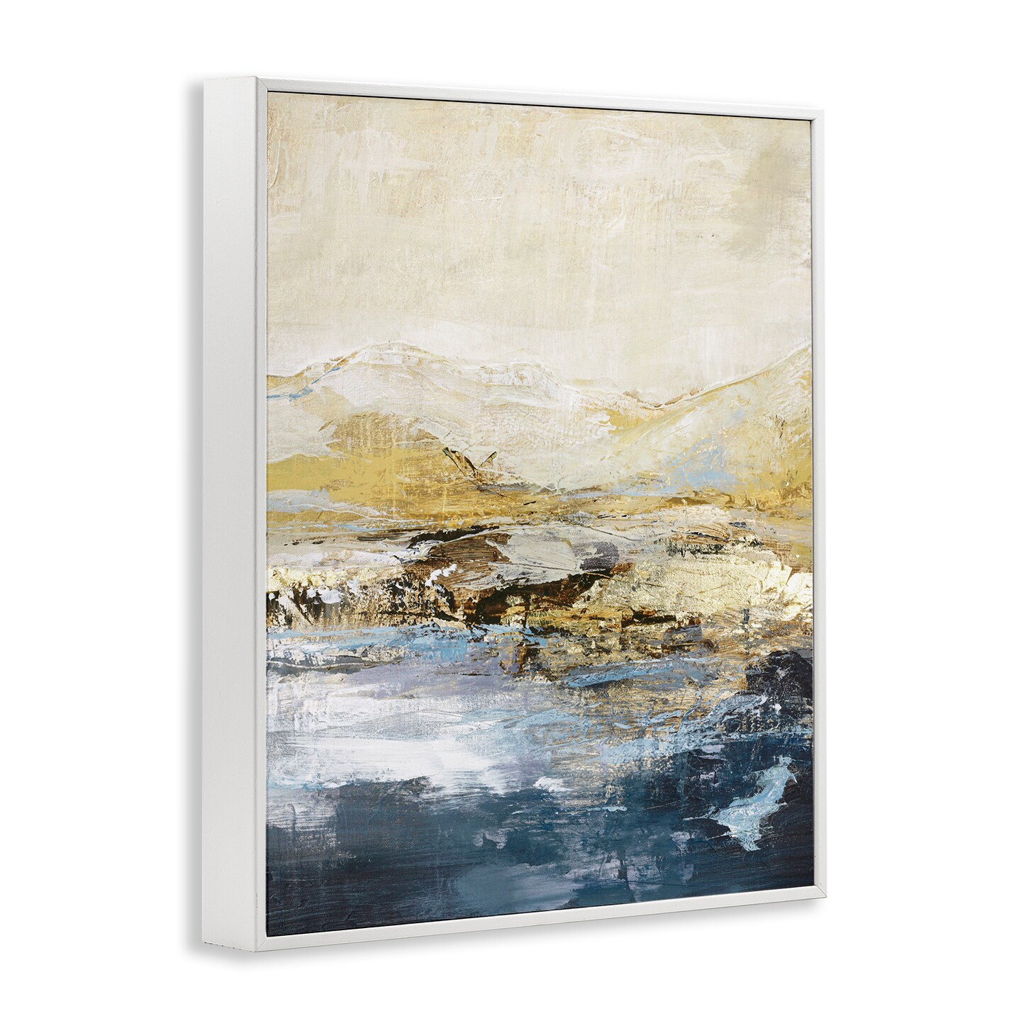 Stupell Industries Mountain Lake Abstraction Framed Giclee Wall Art Design by Design Fabrikken
