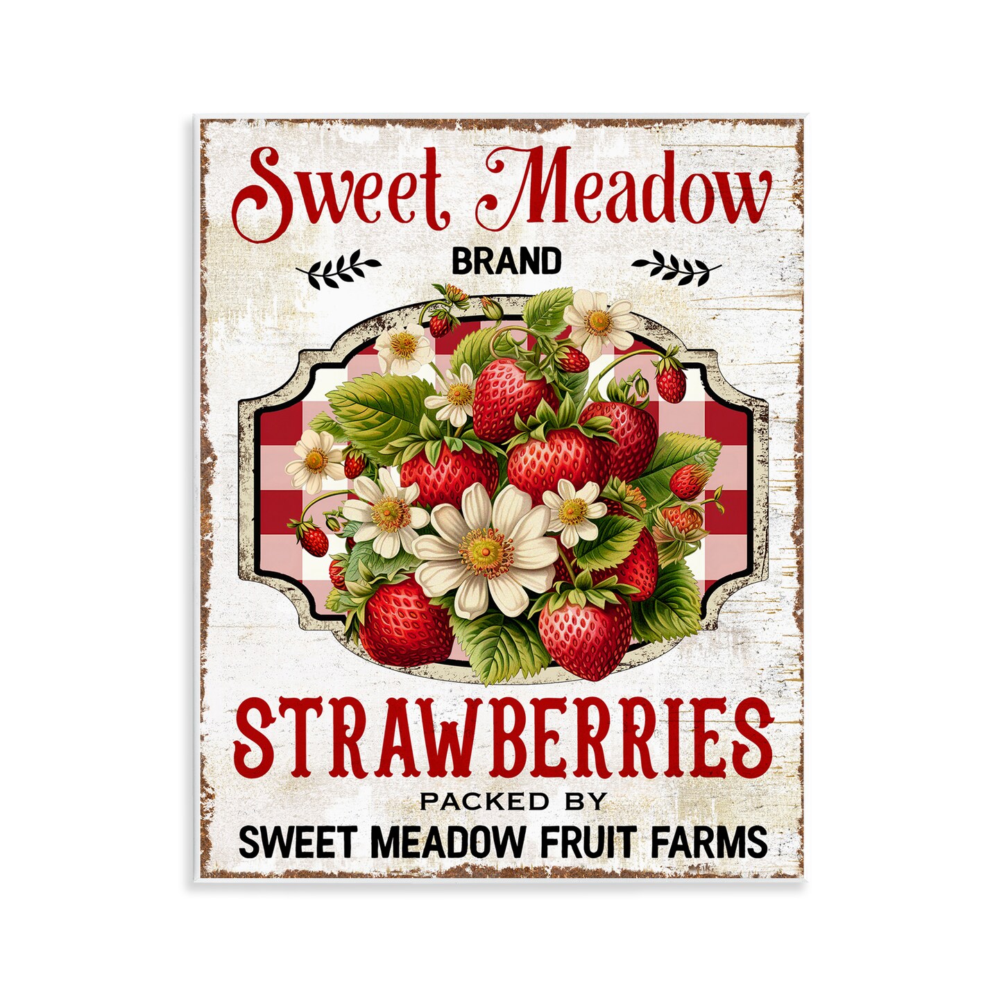 Stupell Industries Sweet Meadow Strawberries Wall Plaque Art Design by Creatif Belle