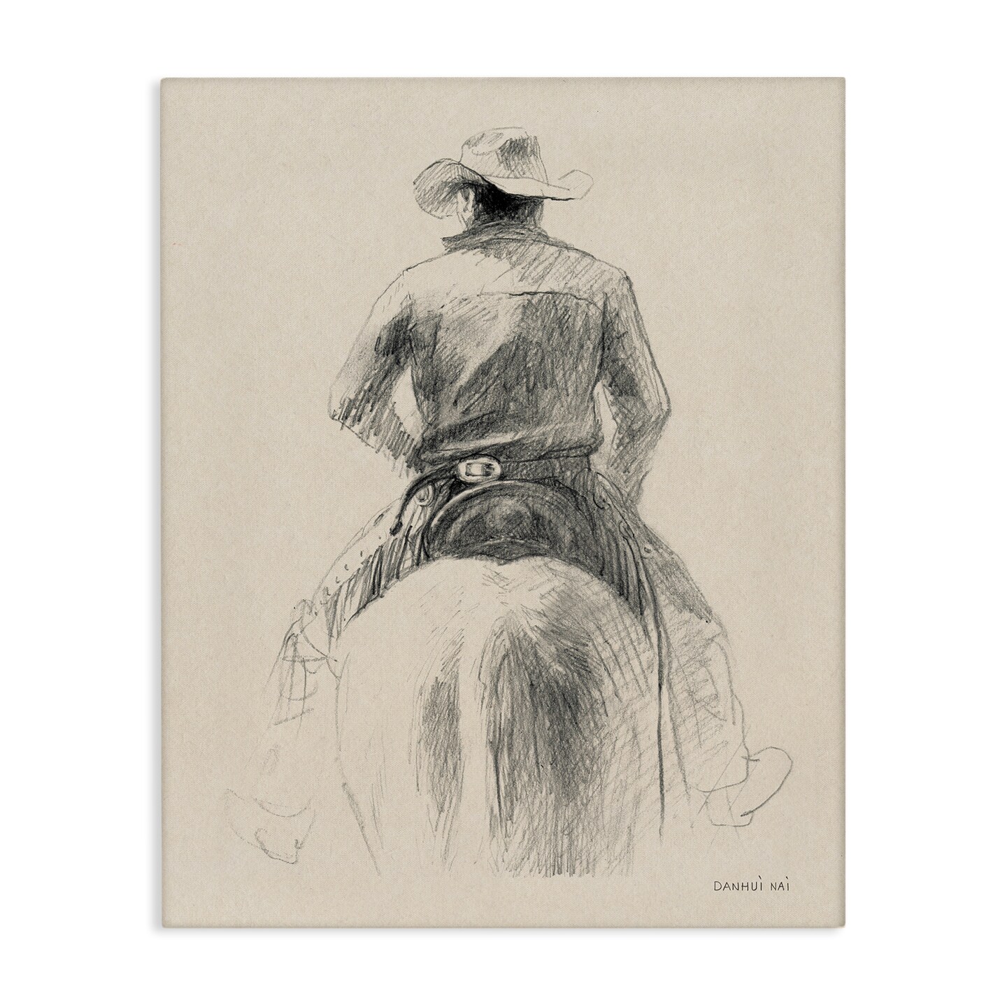 Stupell Industries Traditional Drawing of Cowboy Canvas Wall Art Design by Danhui Nai