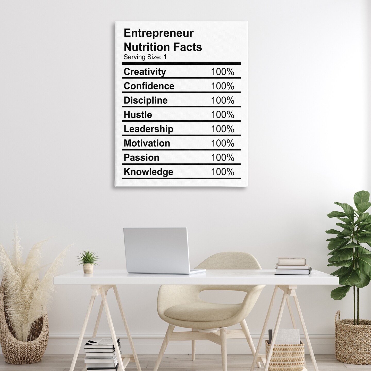 Stupell Industries Sassy Entrepreneur Nutrition Facts Canvas Wall Art Design by Daphne Polselli