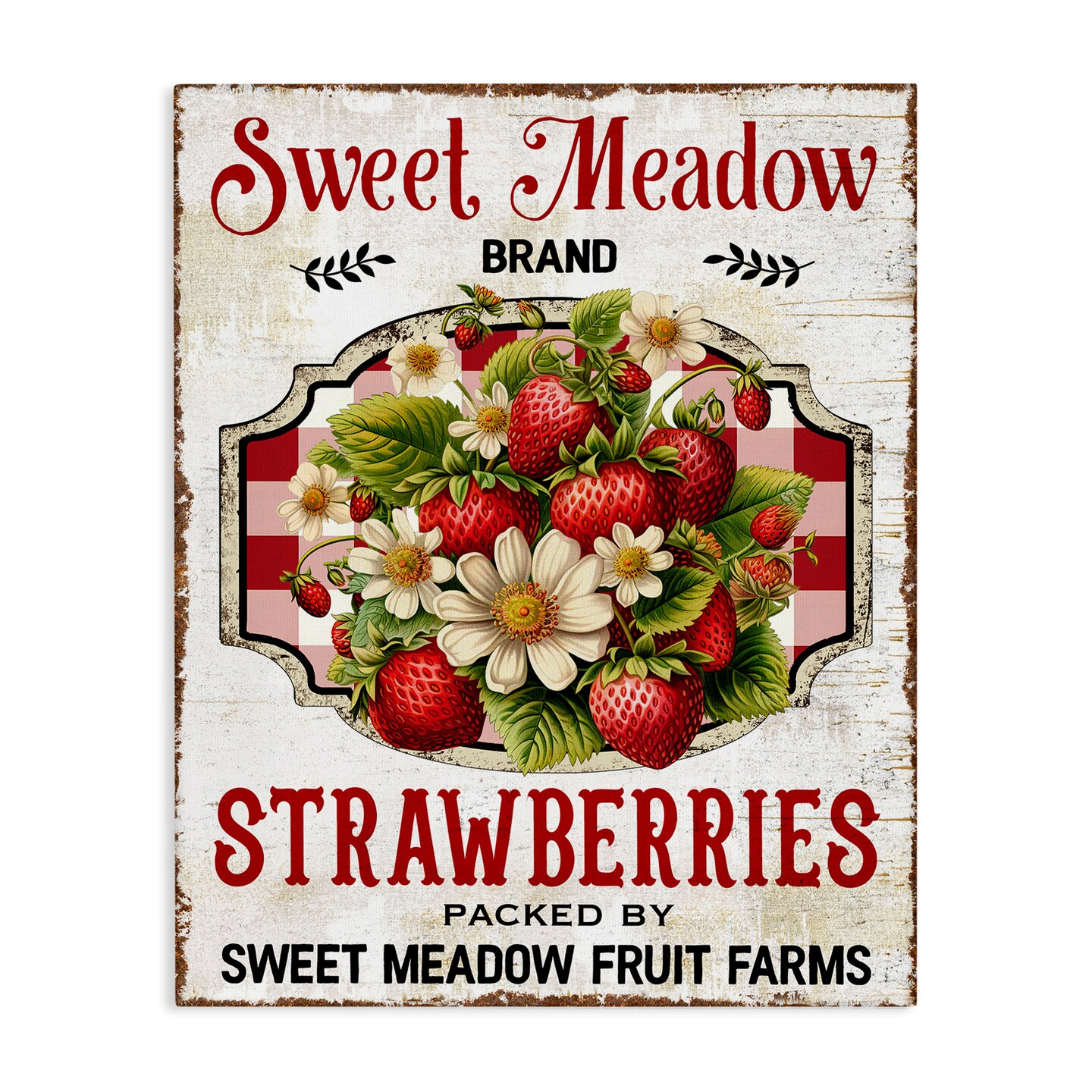 Stupell Industries Sweet Meadow Strawberries Canvas Wall Art Design by Creatif Belle