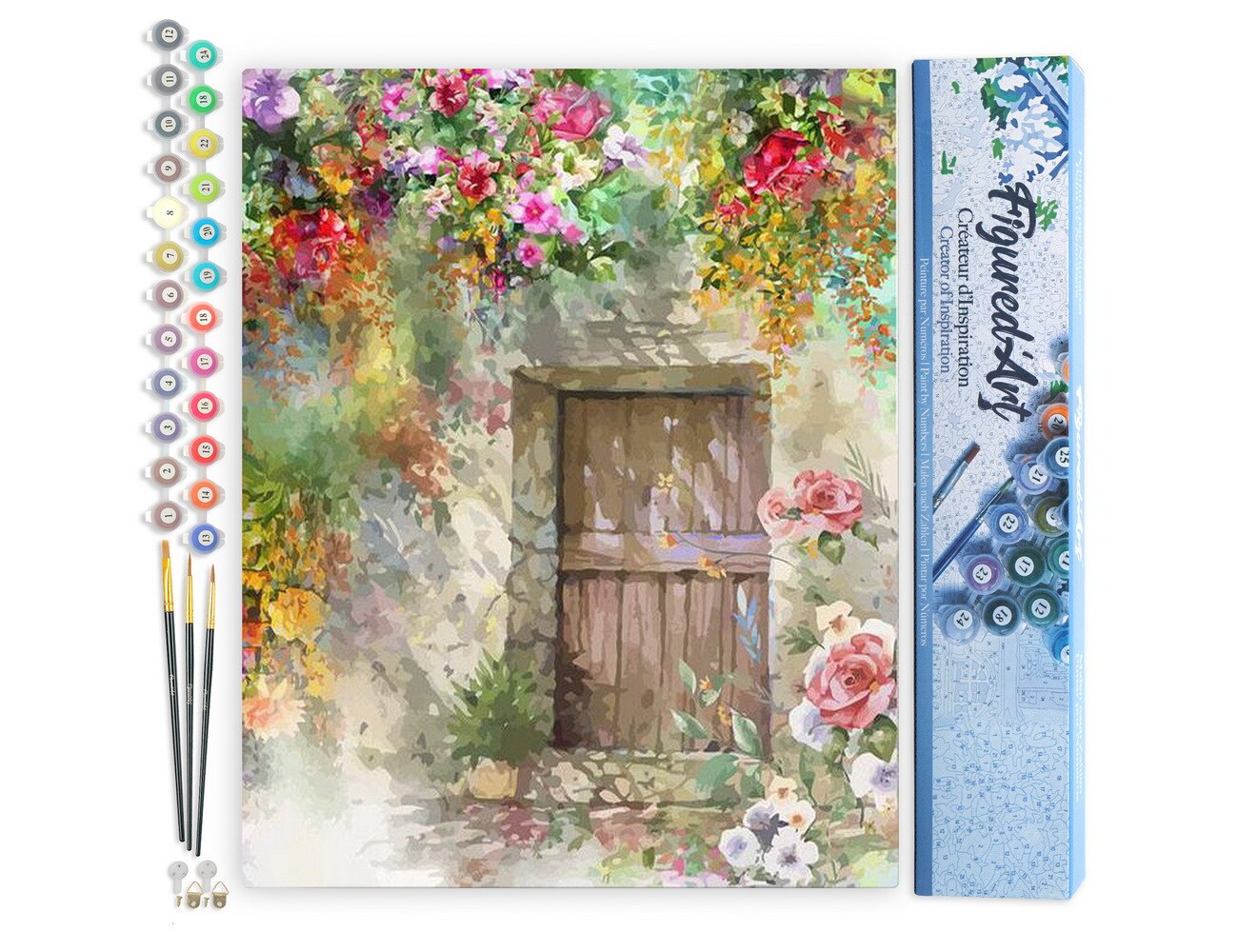 Figured&#x27;Art Paint by Numbers for Adults Cave entrance 16&#x22;x20&#x22; - Craft Art Painting DIY Kit Rolled Canvas without frame