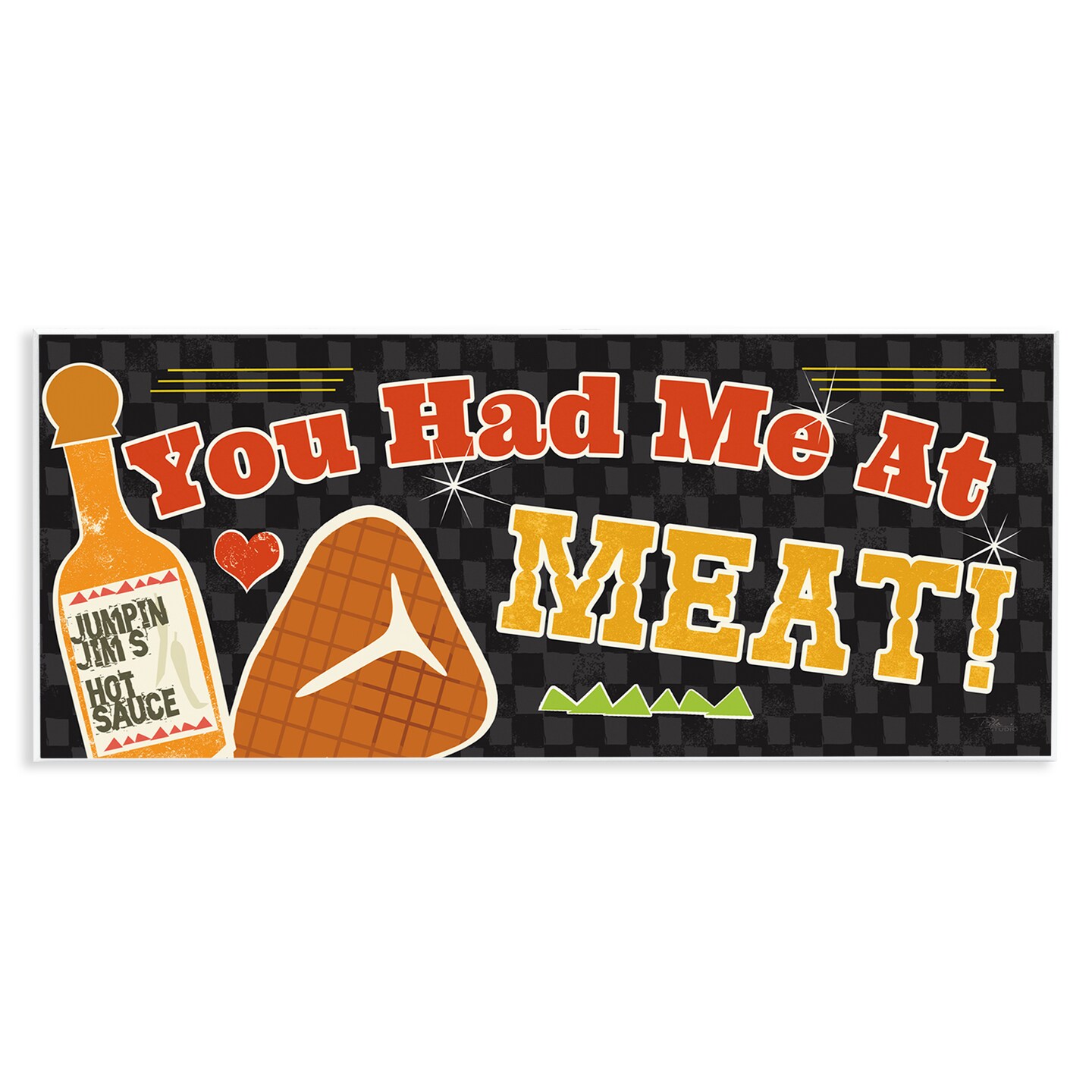Stupell Industries You Had Me At Meat Wall Plaque Art Design by Pela Studio