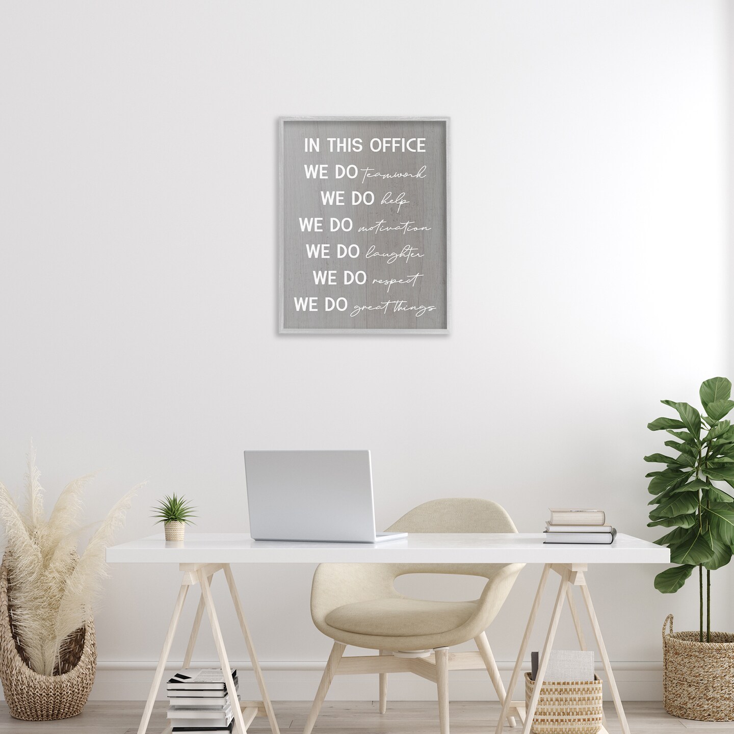 Stupell Industries Inspirational Office Phrases Framed Giclee Wall Art Design by Daphne Polselli