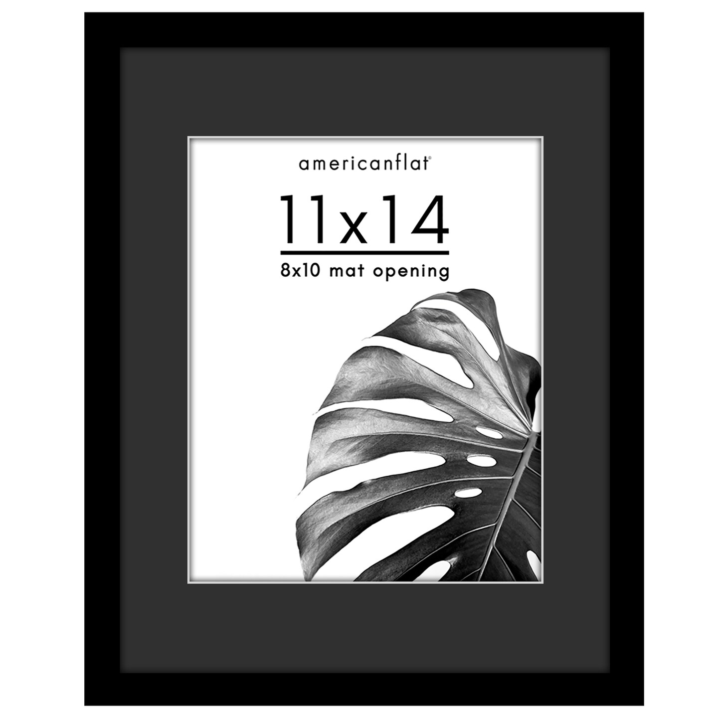 Americanflat Black Picture Frame with Shatter-Resistant Glass - Classic Molding with Black Mat and White Trim