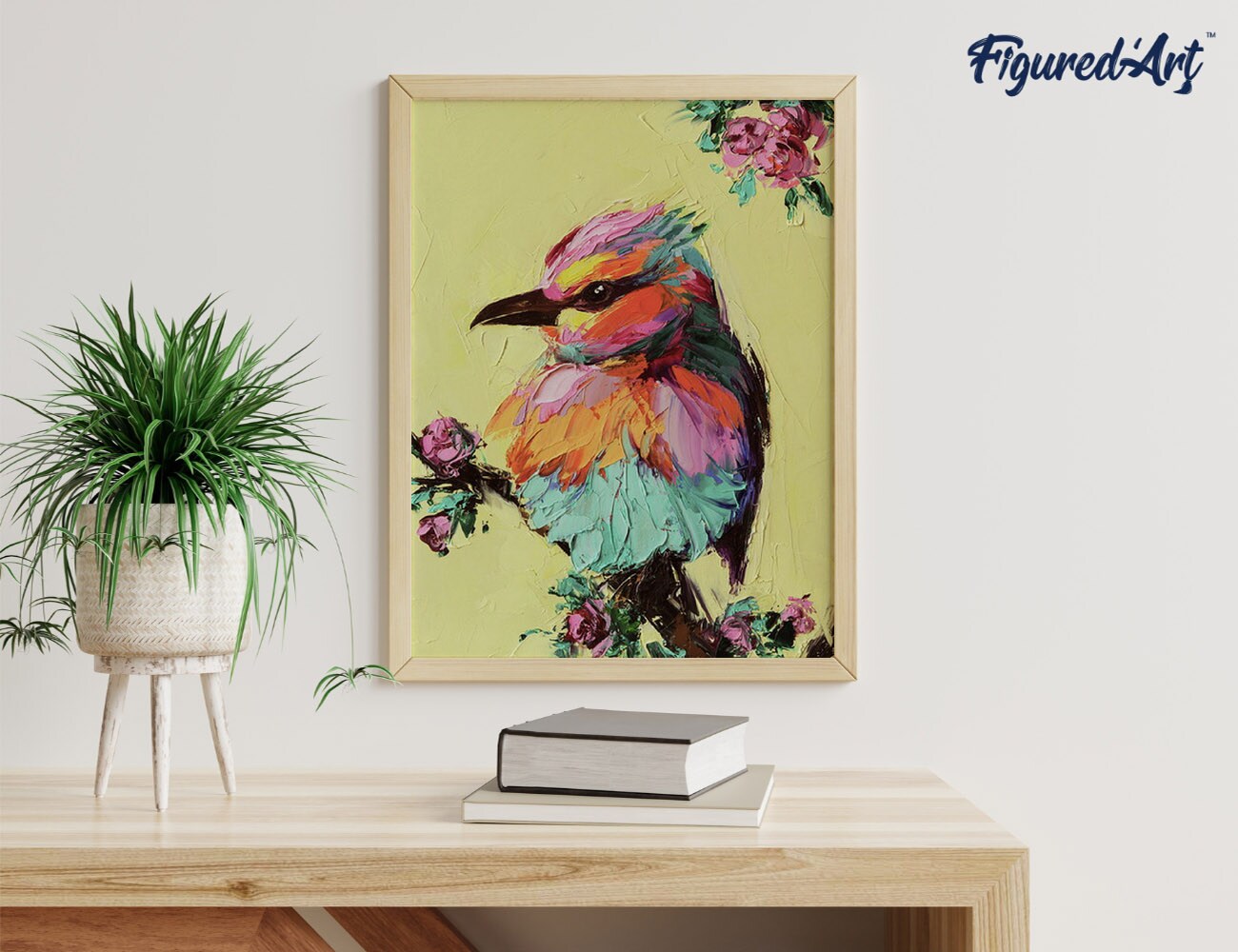 Figured'Art Paint by Numbers Kit for Adults Little Bird 16"x20" - Craft Art Painting DIY Kit Rolled Canvas without frame